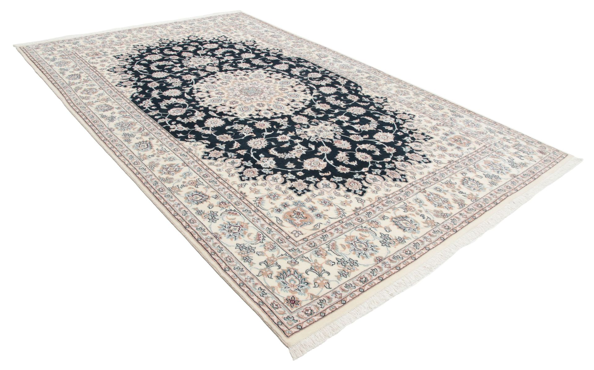 Alternative view of Wool & Silk Isfahan Persian Rug 200 × 315 cm, hand-knotted