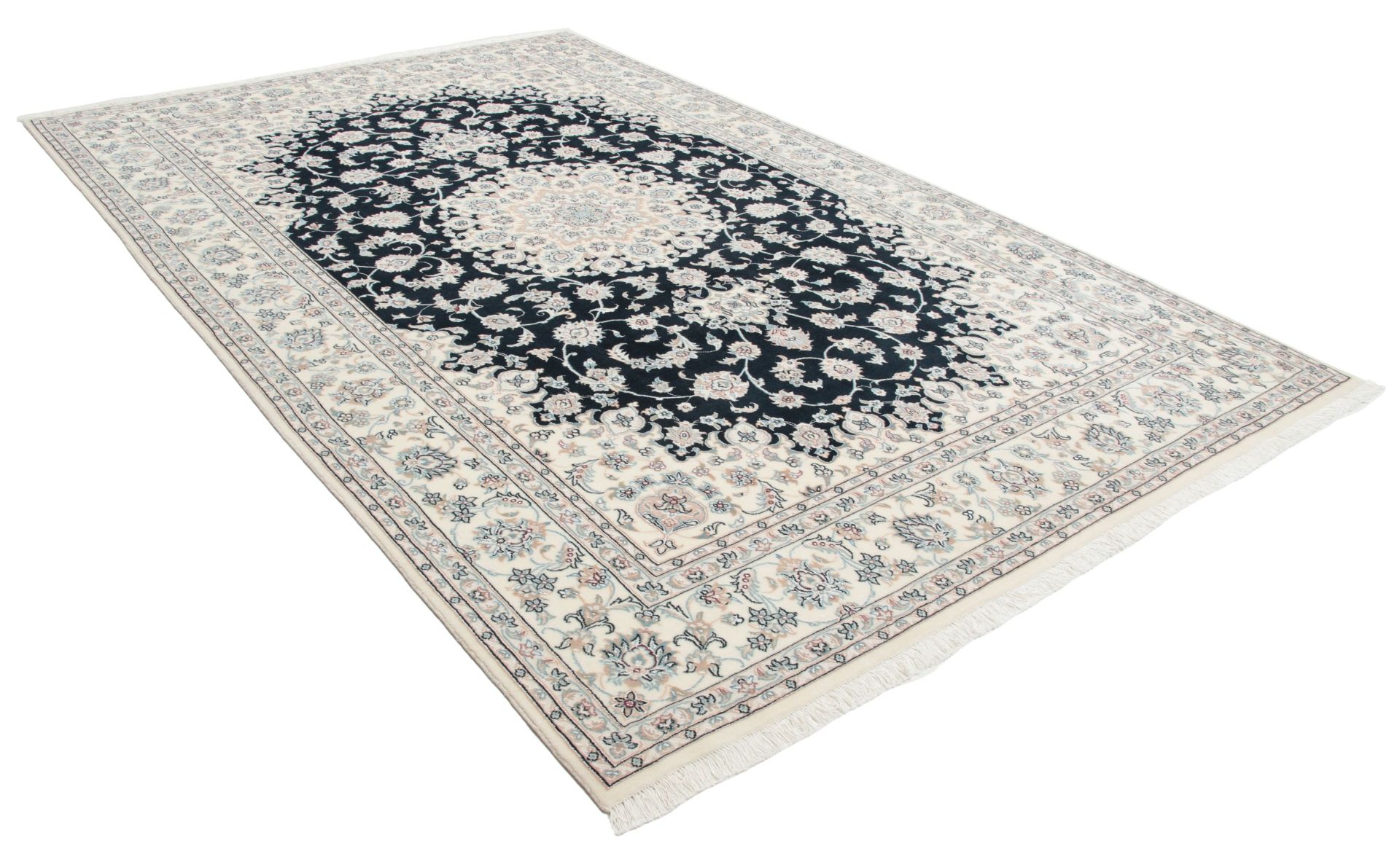 Alternative view of Wool & Silk Isfahan Persian Rug 205 × 310 cm, hand-knotted