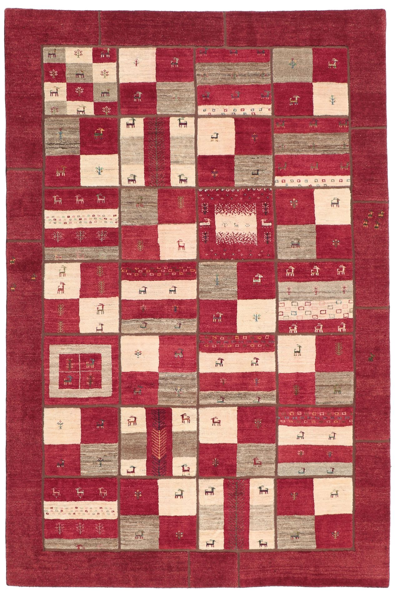 Wool Gabbeh Persian Rug 204 × 305 cm, hand-knotted