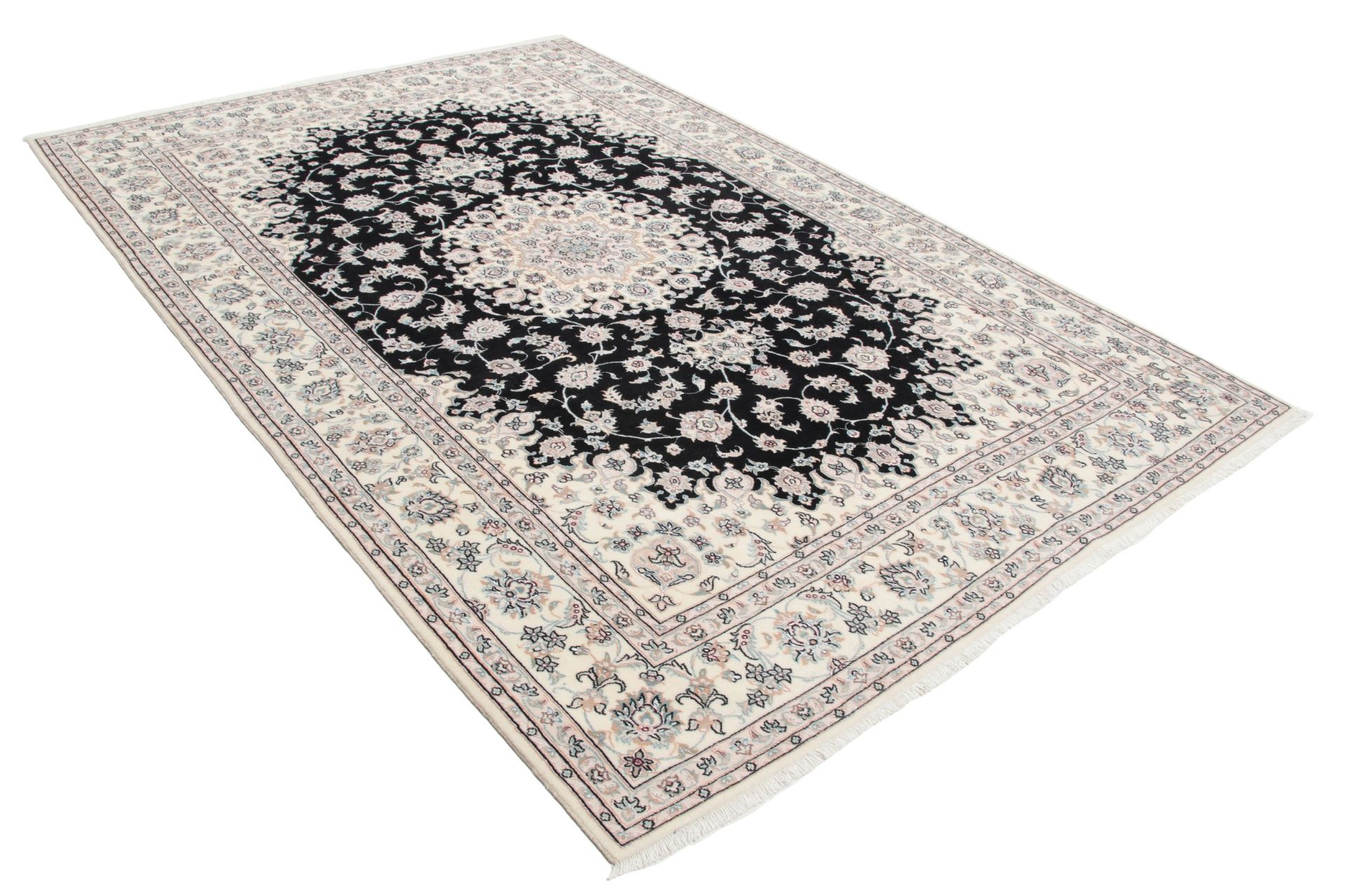 Alternative view of Isfahan Persian Rug 202 × 302 cm in Wool & Silk, hand-knotted