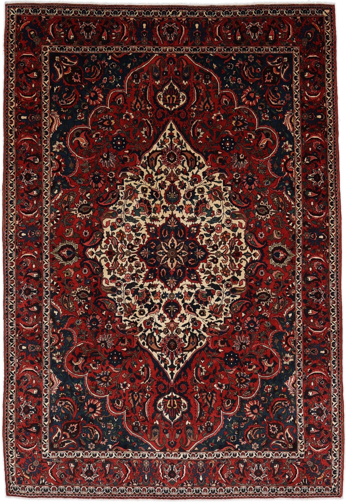 Hand-Knotted Bakhtiari Persian Rug, 208 × 305 cm, Wool