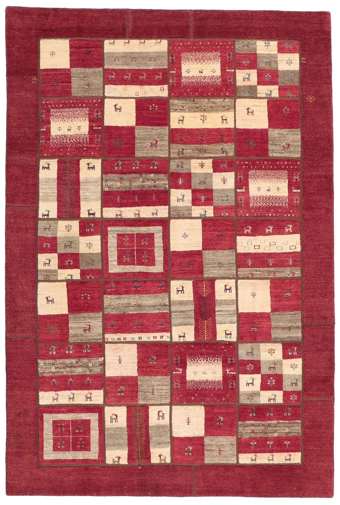 Hand-Knotted Gabbeh Persian Rug, 204 × 300 cm, Wool