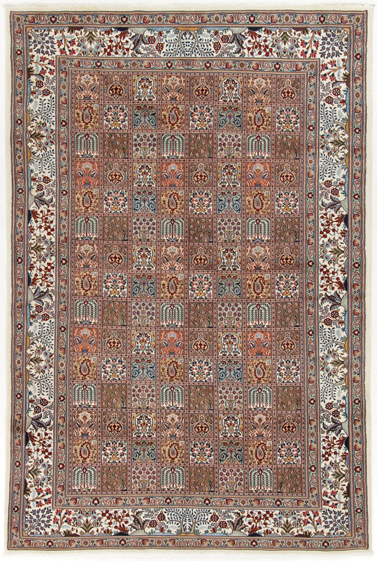 Wool & Silk Moud Persian Rug 200 × 307 cm, hand-knotted