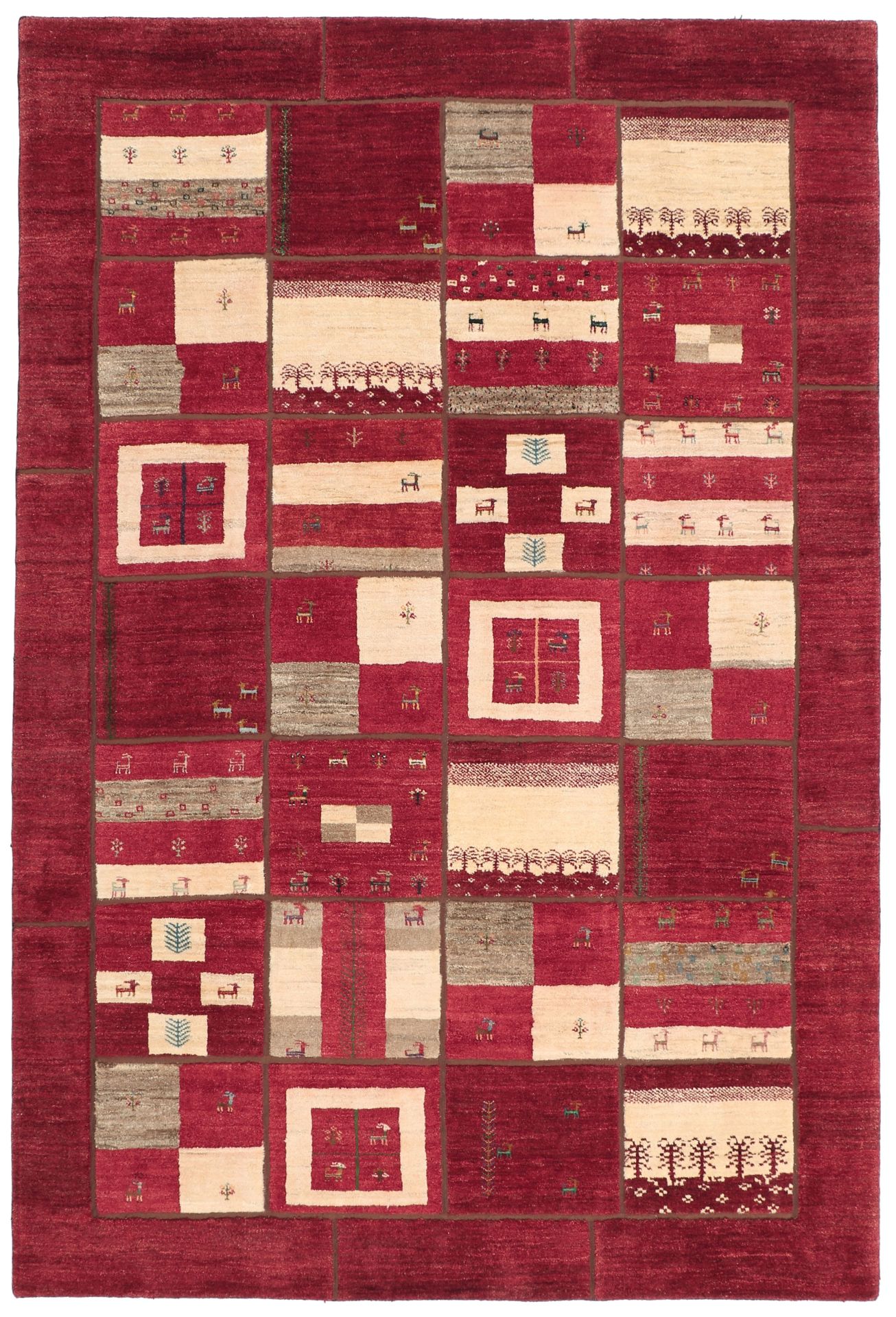 Wool Gabbeh Persian Rug 204 × 305 cm, hand-knotted