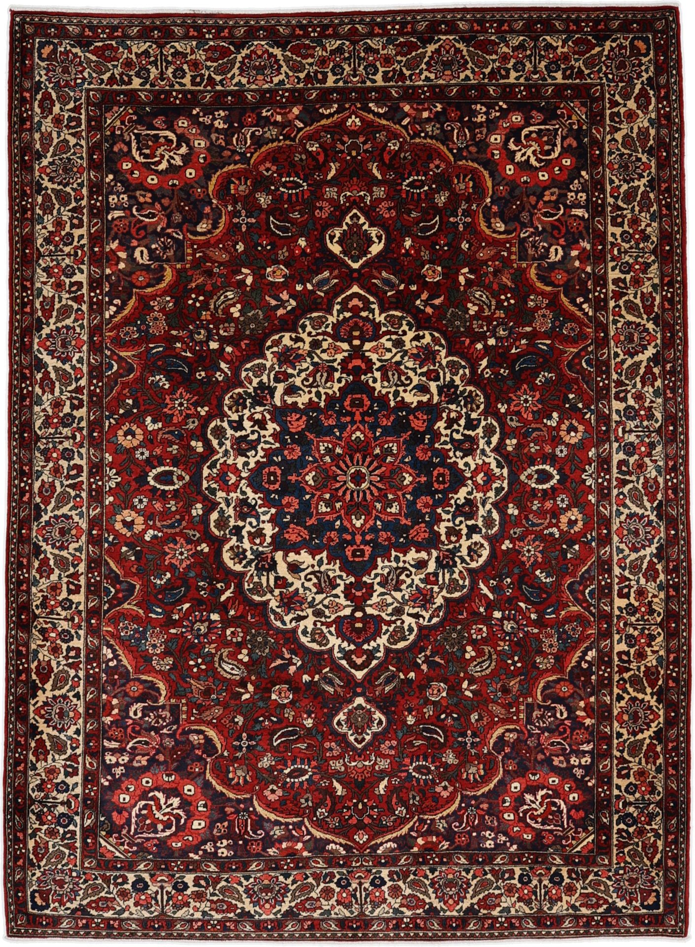 Hand-Knotted Bakhtiari Persian Rug, 216 × 295 cm, Wool