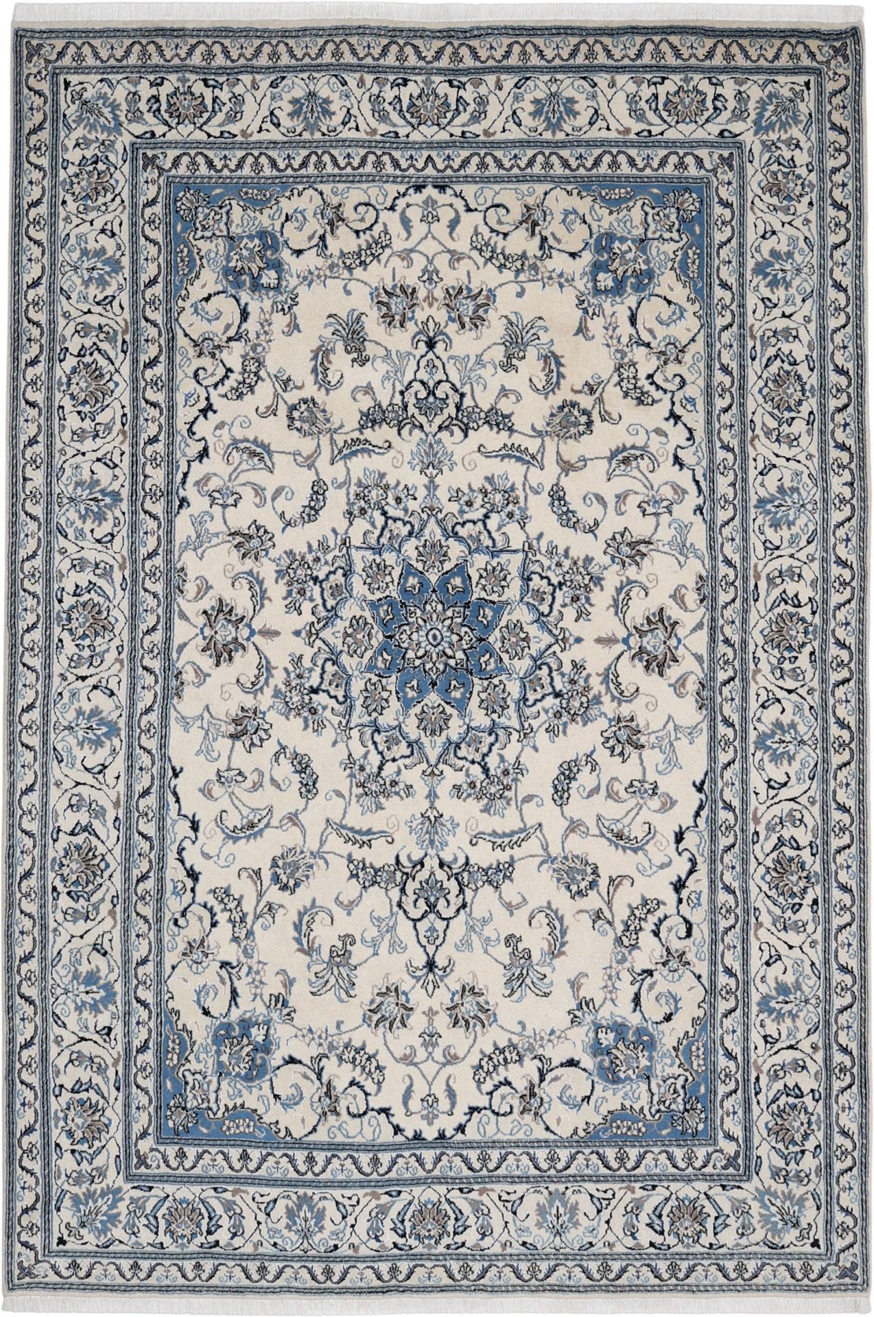 Hand-Knotted Nain Persian Rug, 196 × 299 cm, Wool