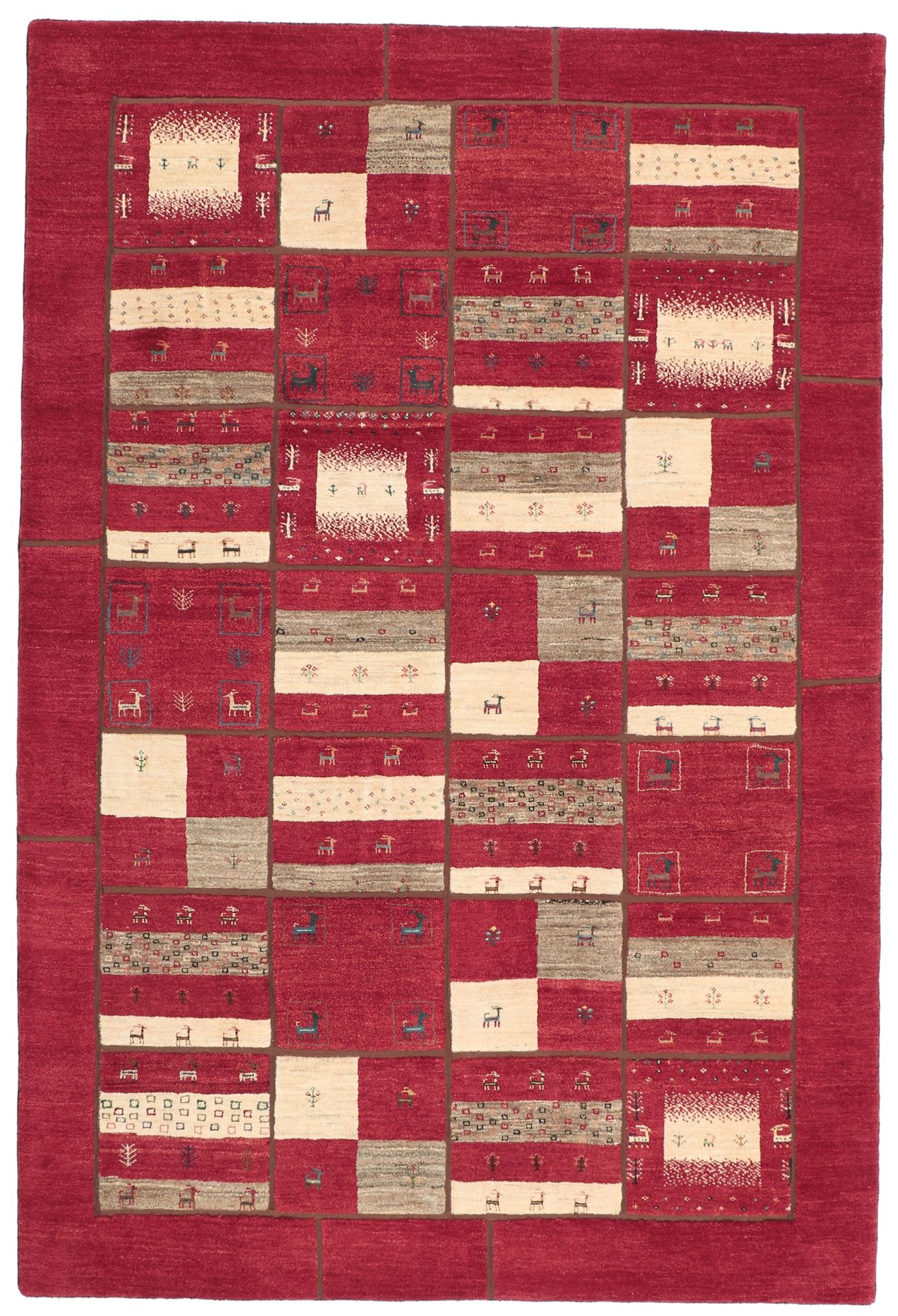 Gabbeh Persian Rug 204 × 303 cm in Wool, hand-knotted