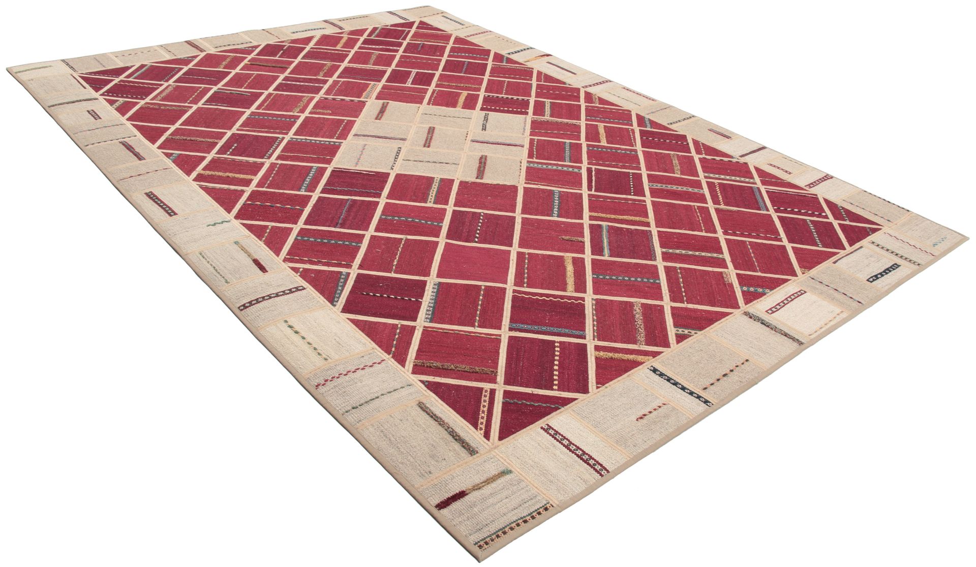Alternative view of Wool Kilim Persian Rug 201 × 299 cm, hand-woven