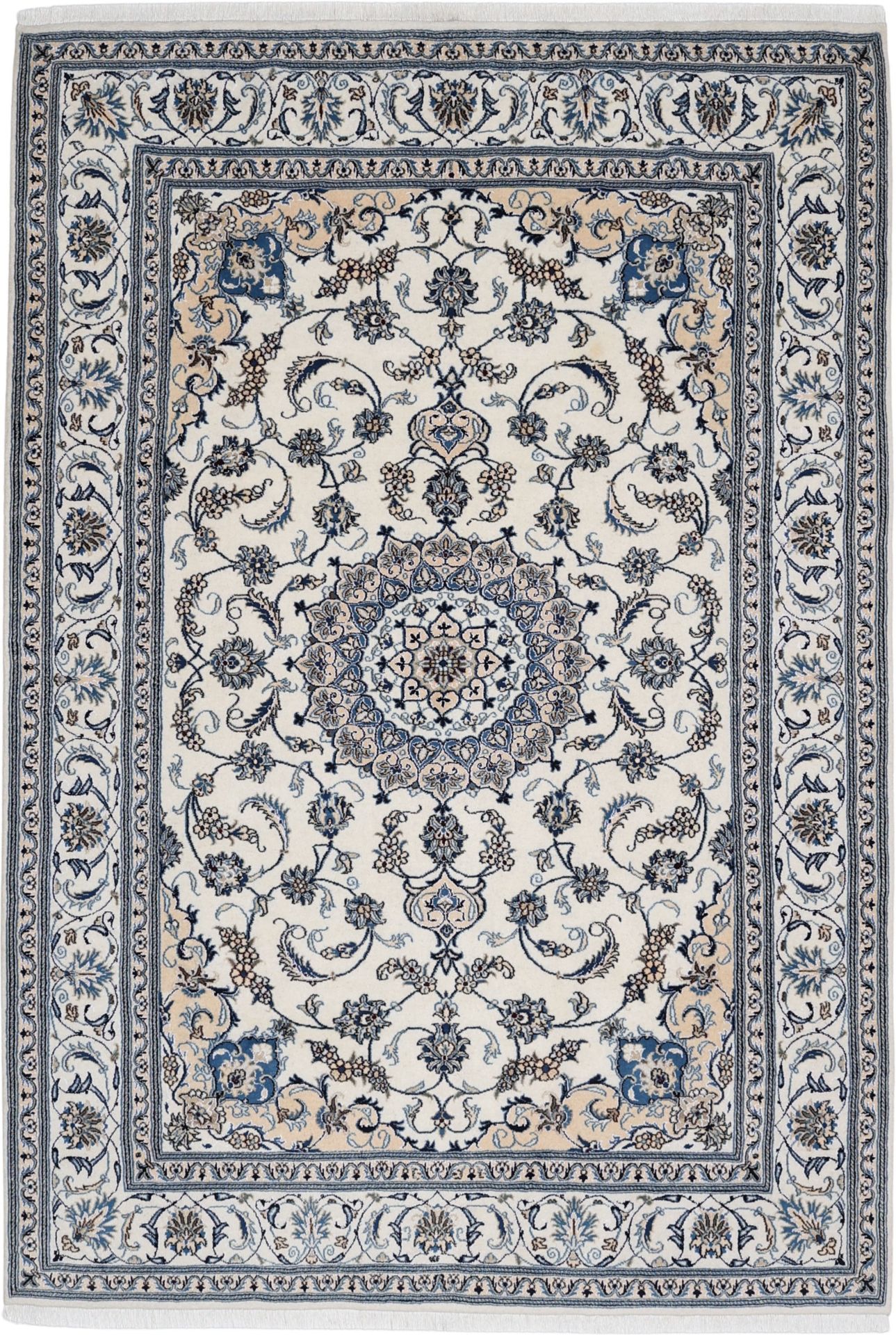 Hand-Knotted Nain Persian Rug, 197 × 288 cm, Wool