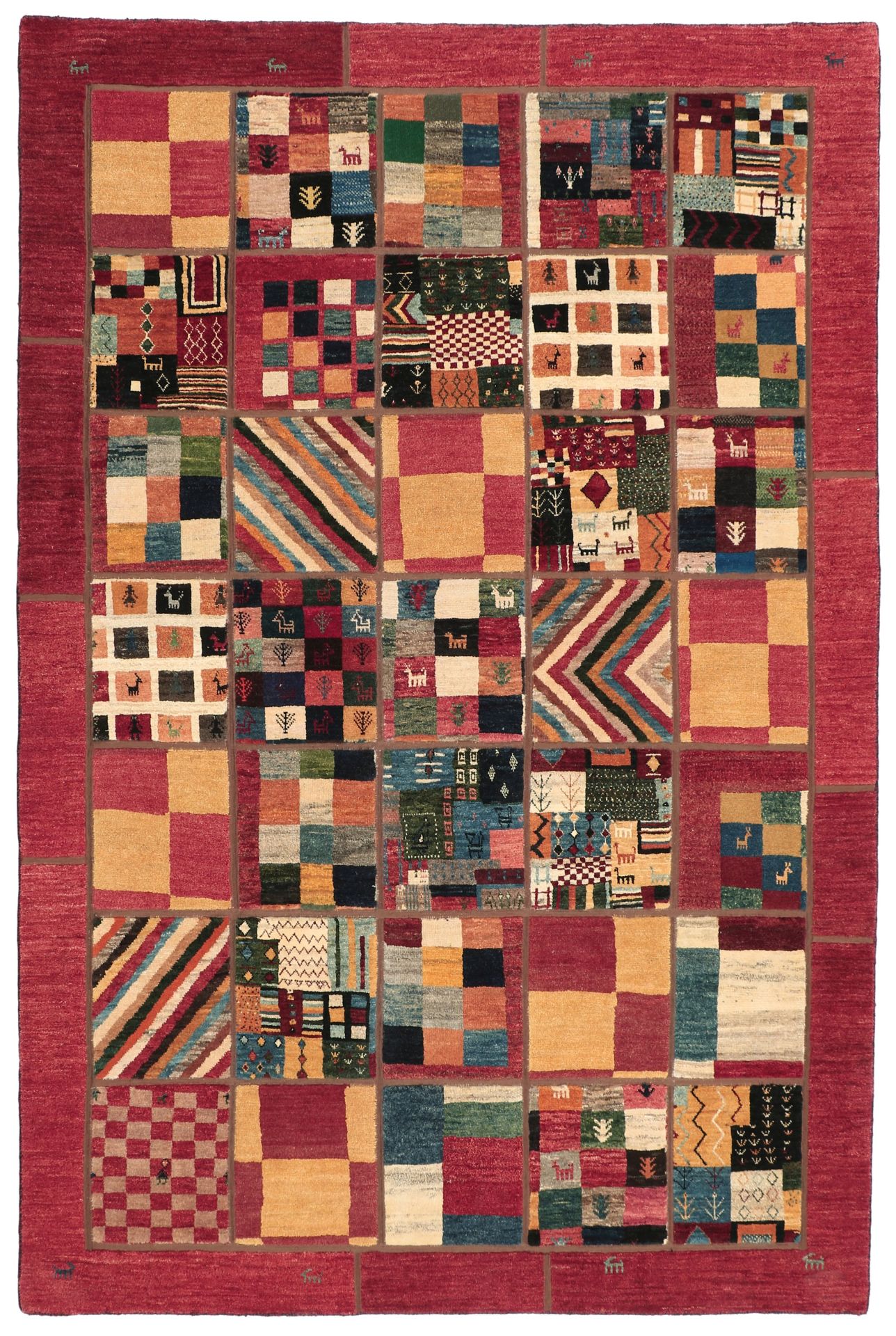 Wool Gabbeh Persian Rug 204 × 310 cm, hand-knotted