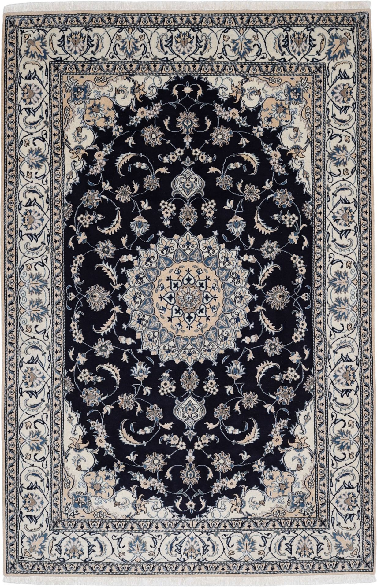 Hand-Knotted Nain Persian Rug, 192 × 294 cm, Wool
