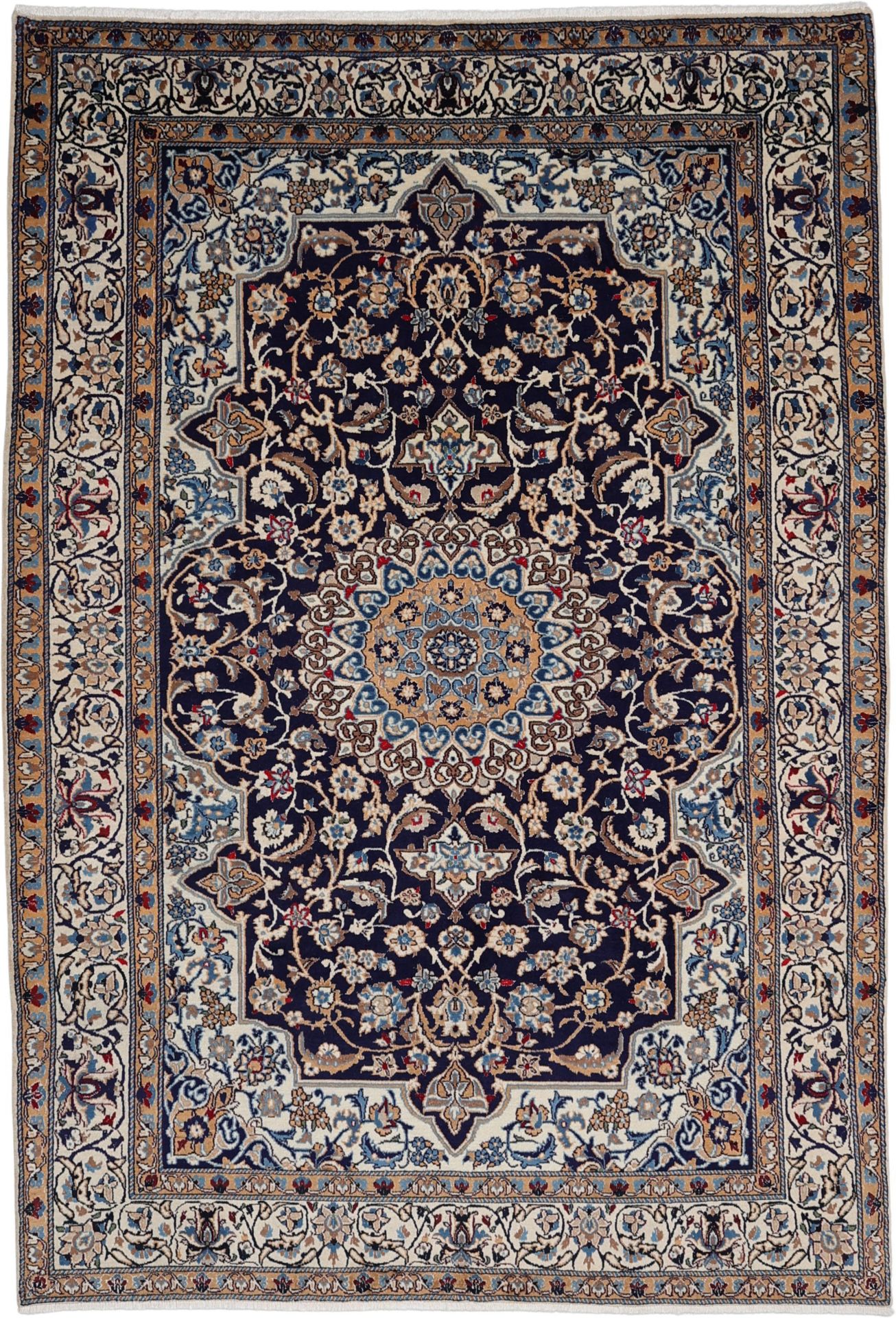 Hand-Knotted Nain Persian Rug, 195 × 285 cm, Wool