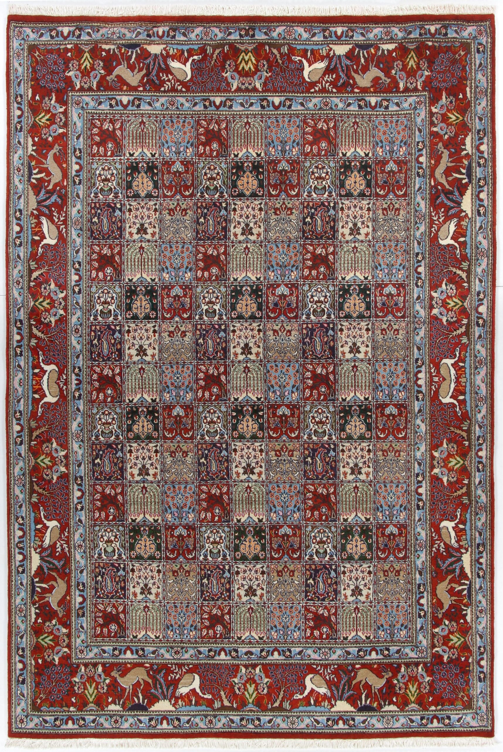 Hand-Knotted Moud Persian Rug, 195 × 295 cm, Wool