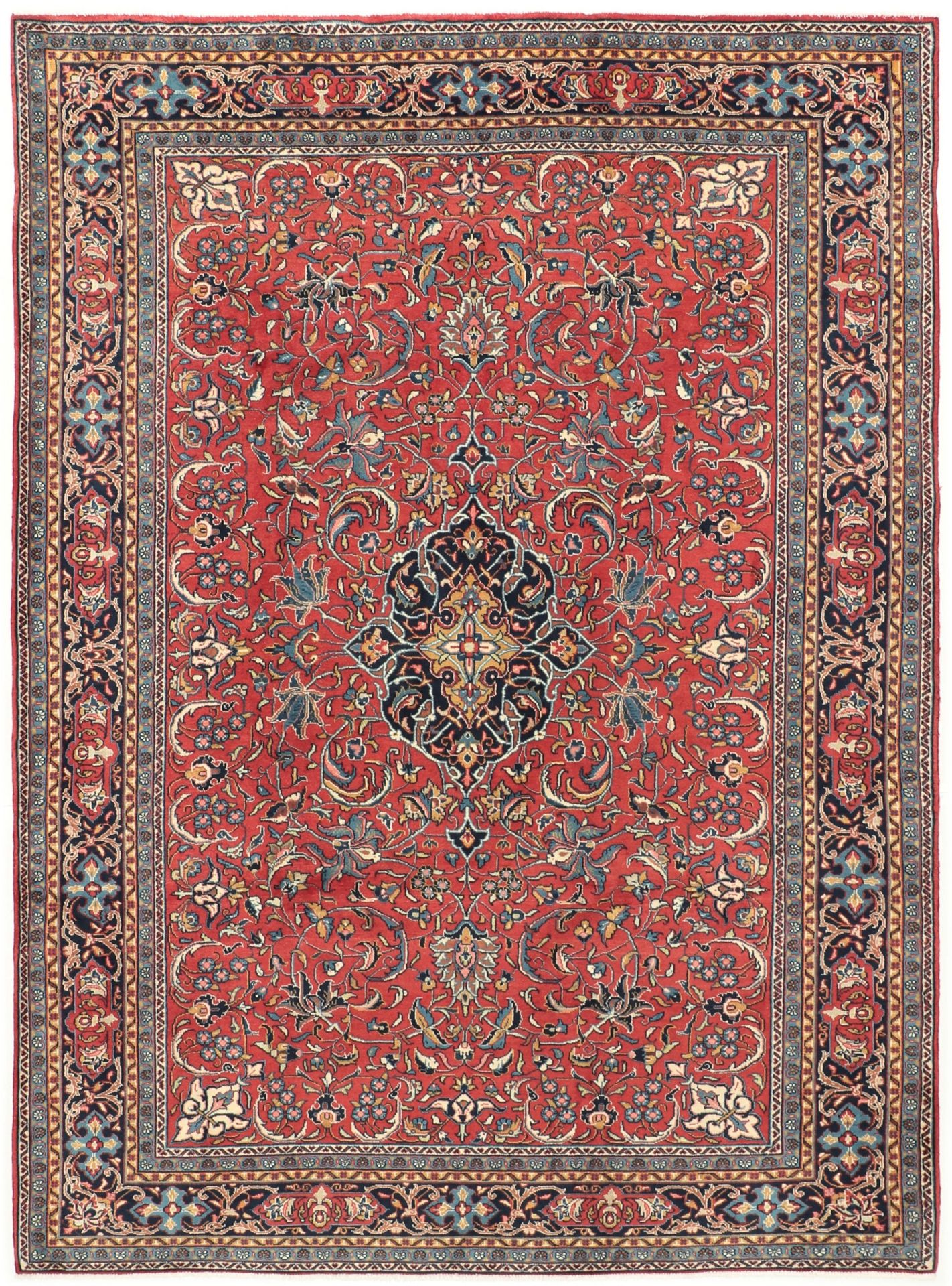 Hand-Knotted Sarouk Persian Rug, 210 × 285 cm, Wool