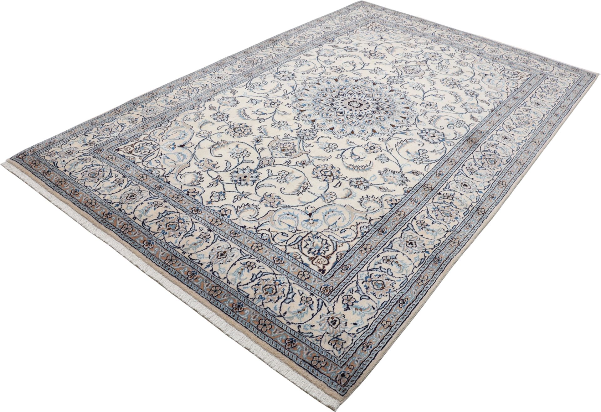 Hand-Knotted Nain Persian Rug, 196 × 306 cm, Wool - Image 3