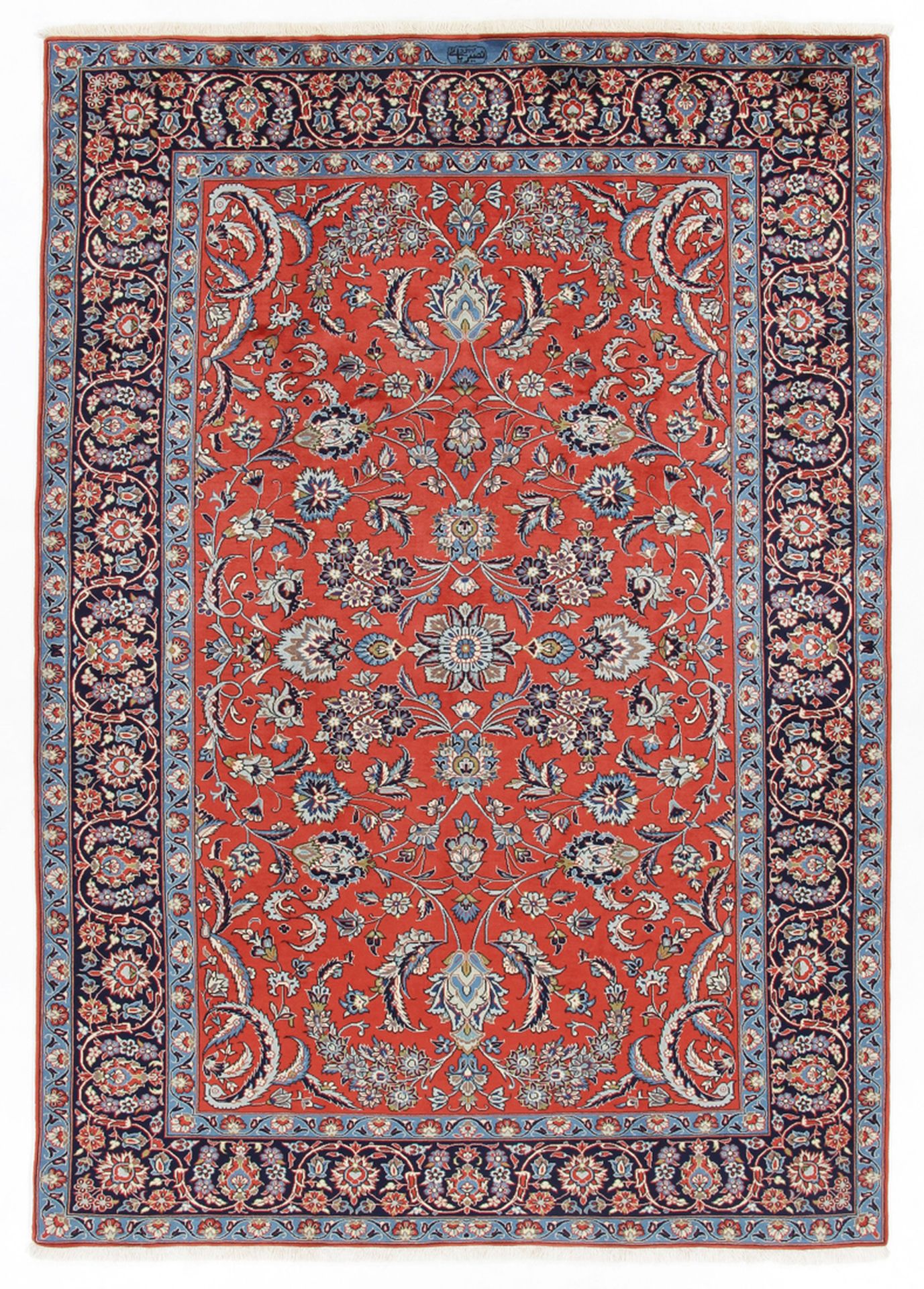 Hand-Knotted Kashan Persian Rug, 202 × 294 cm, Wool