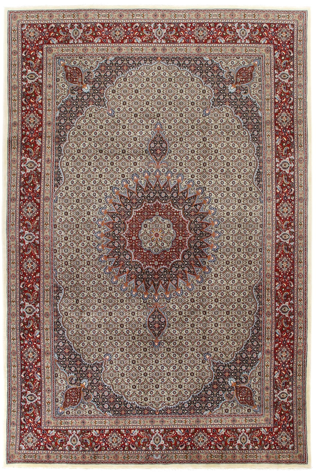 Moud Persian Rug 198 × 305 cm in Wool & Silk, hand-knotted