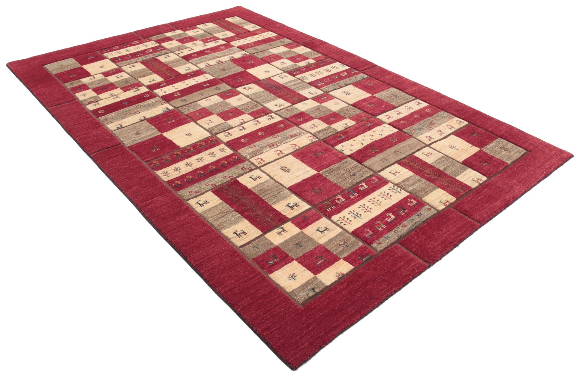 Alternative view of Wool Gabbeh Persian Rug 203 × 305 cm, hand-knotted