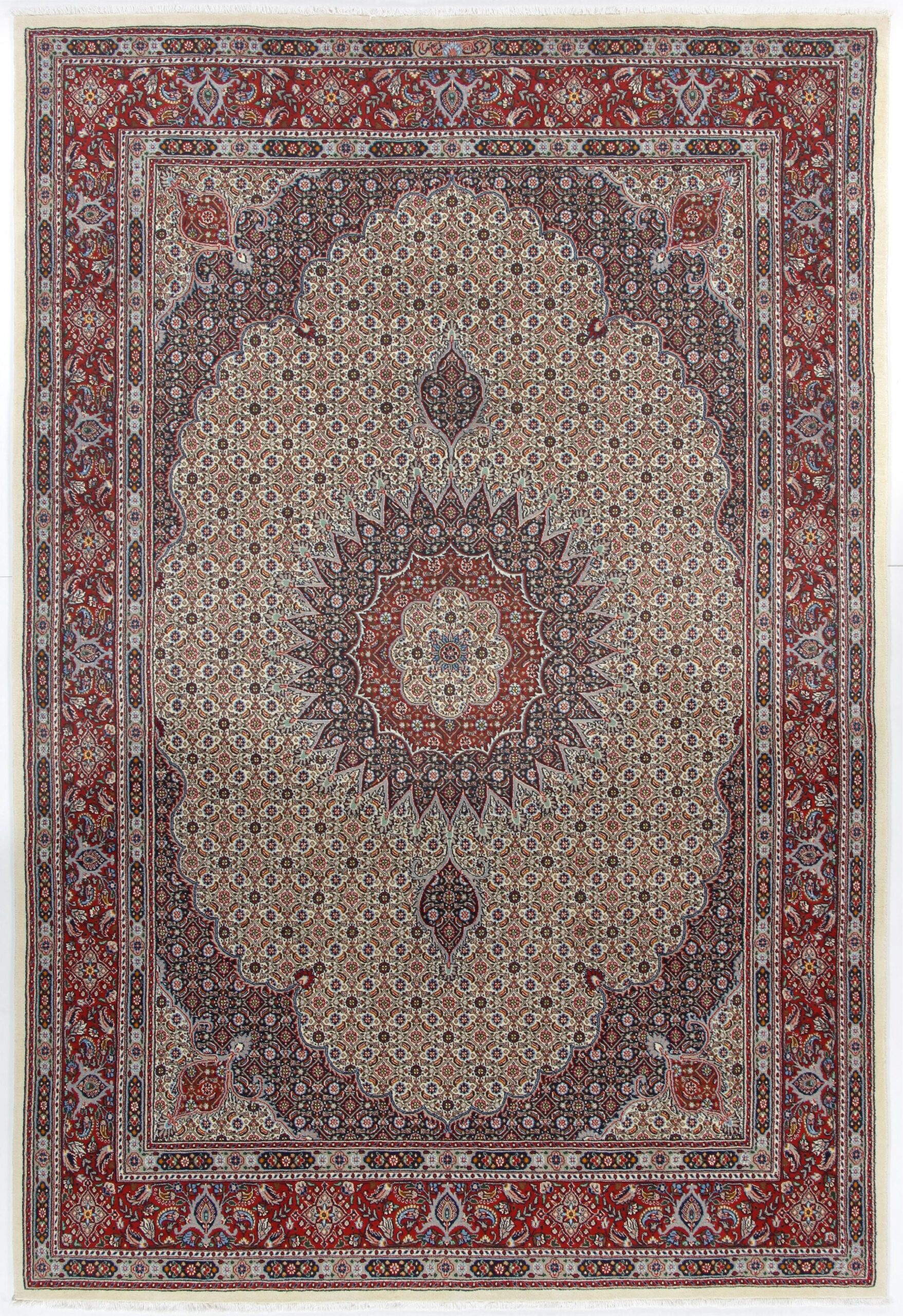 Hand-Knotted Moud Persian Rug, 206 × 310 cm, Wool