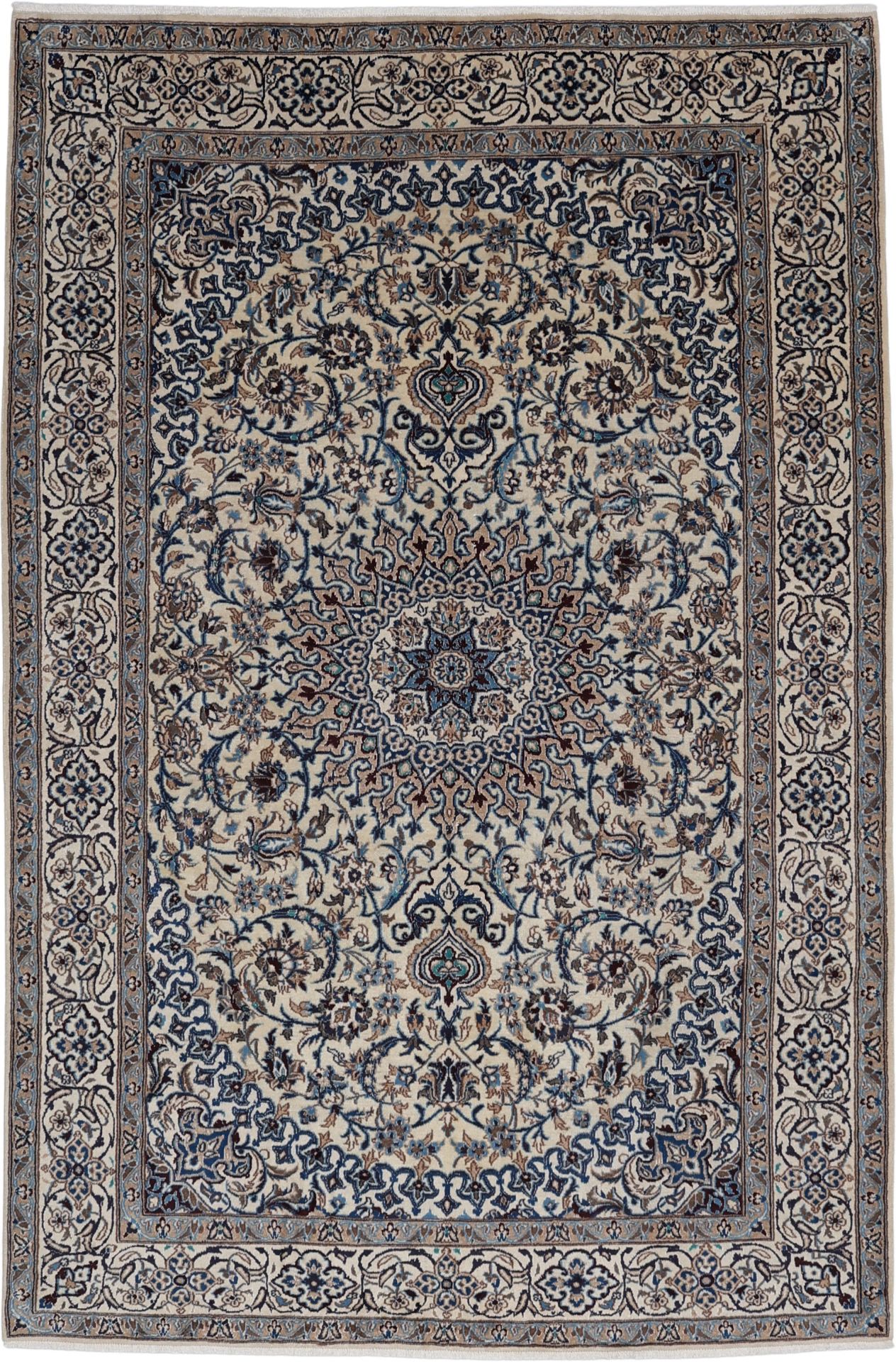 Hand-Knotted Nain Persian Rug, 198 × 298 cm, Wool