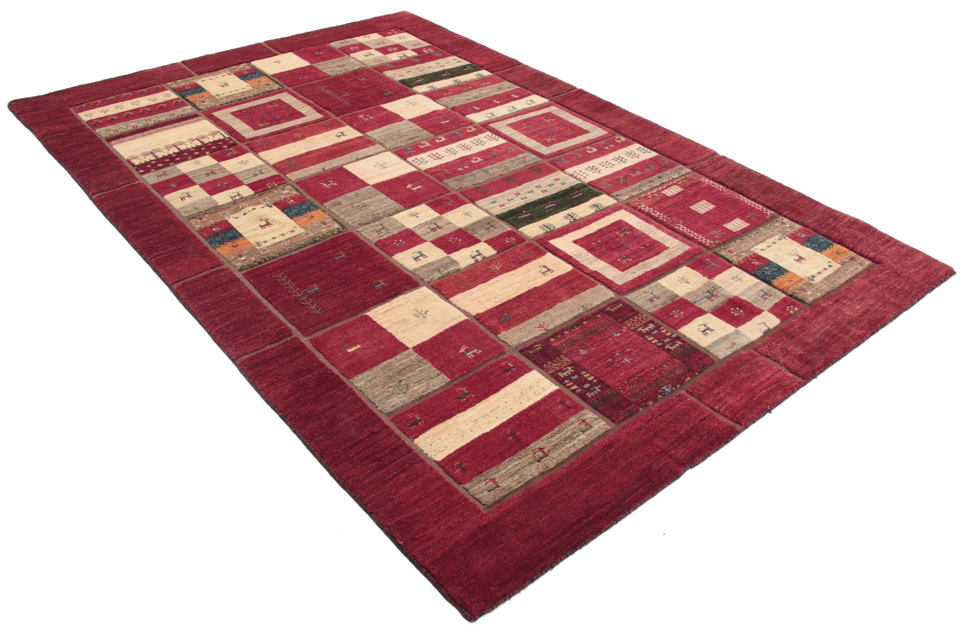 Alternative view of Wool Gabbeh Persian Rug 200 × 300 cm, hand-knotted