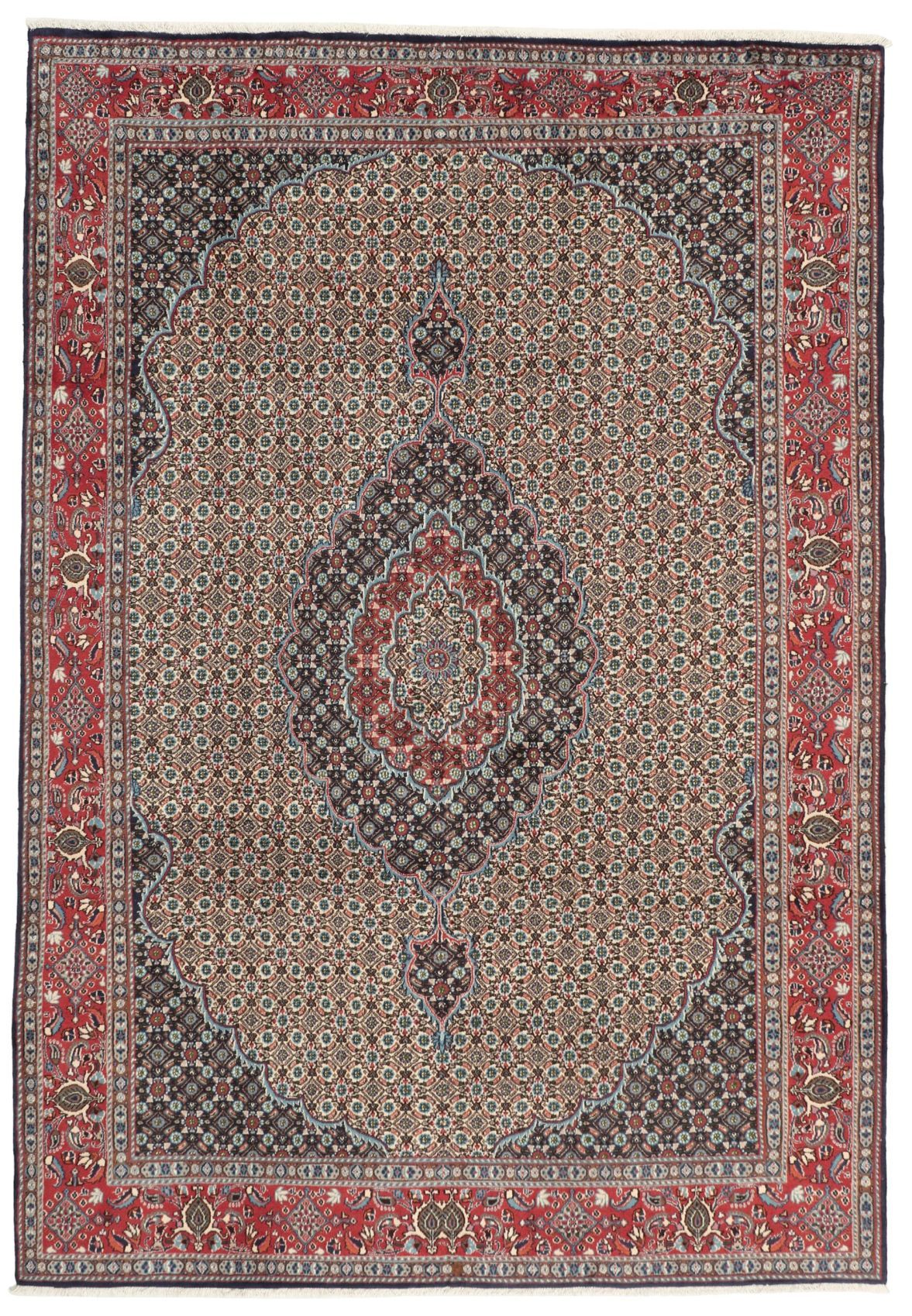 Hand-Knotted Moud Persian Rug, 200 × 290 cm, Wool
