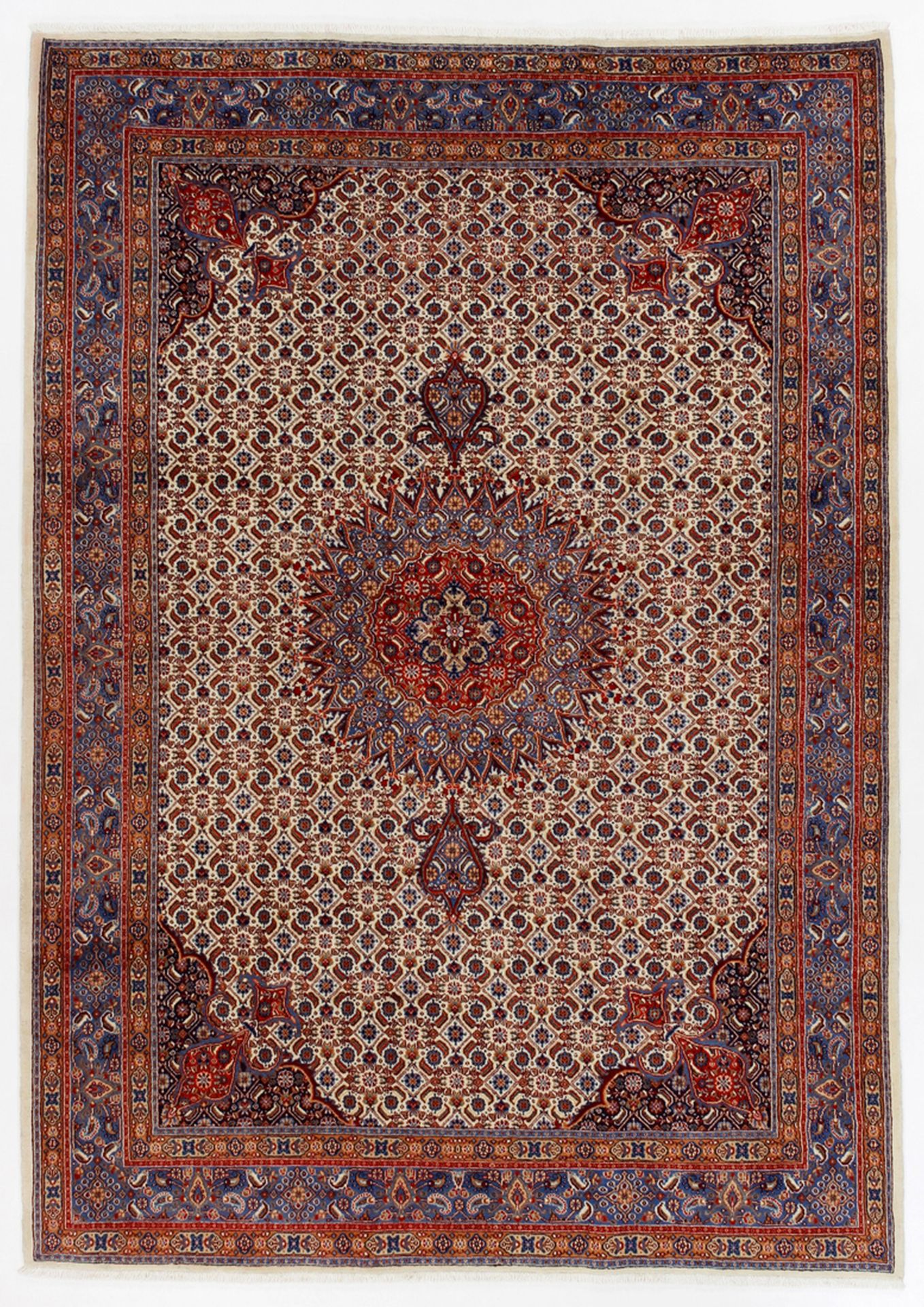 Hand-Knotted Moud Persian Rug, 216 × 306 cm, Wool