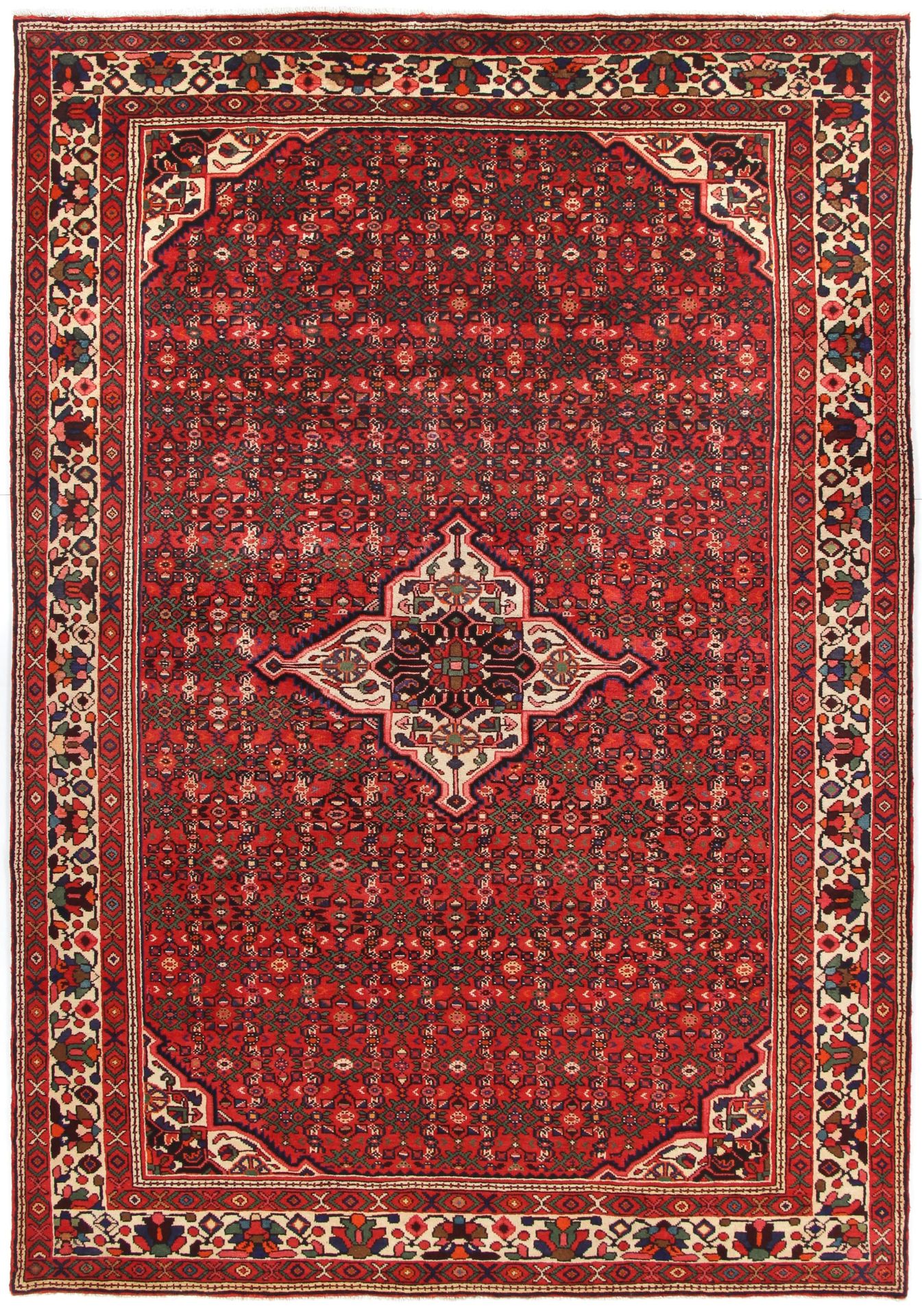 Hand-Knotted Hamadan Persian Rug, 210 × 302 cm, Wool