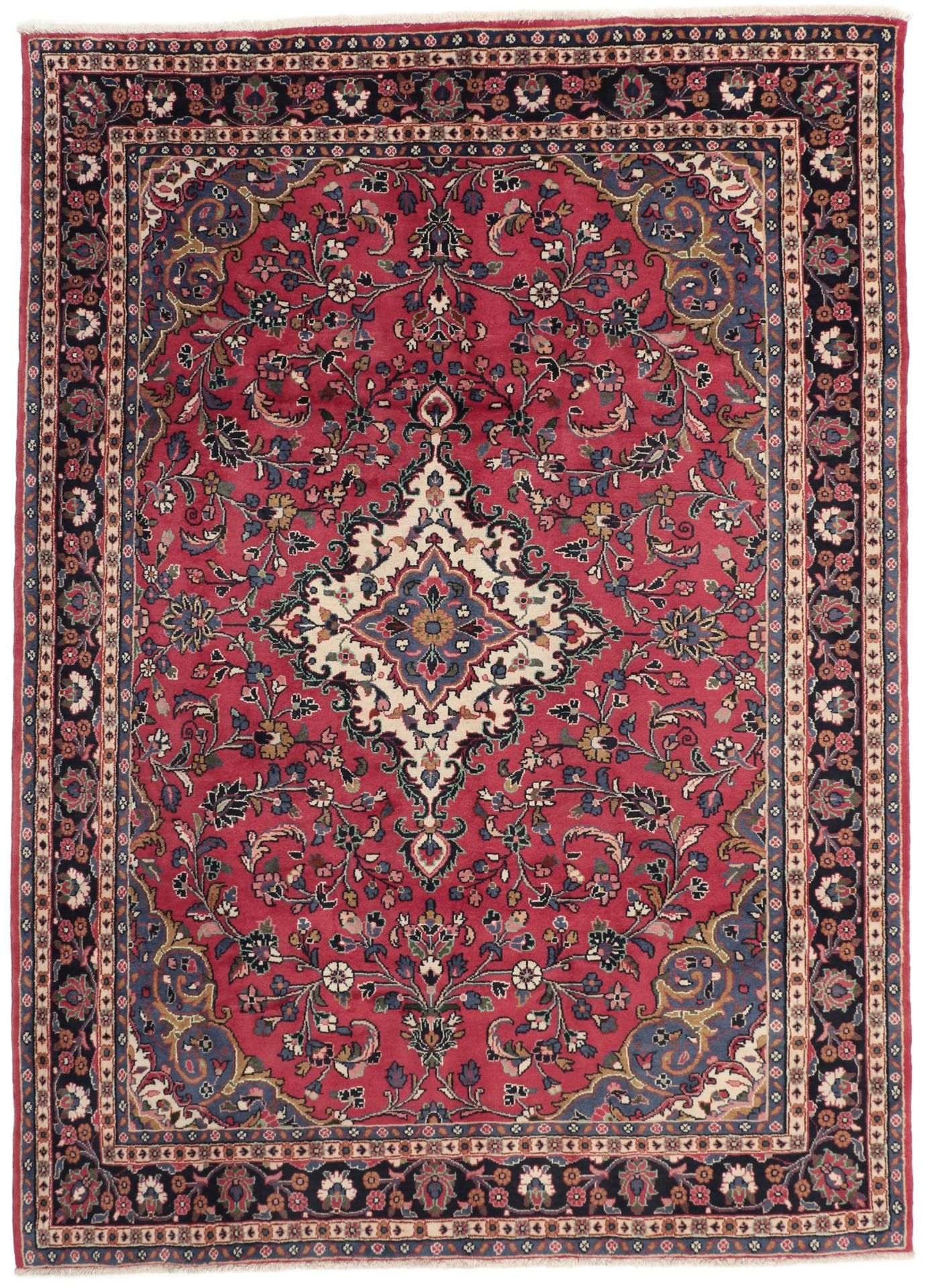 Hand-Knotted Hamadan Persian Rug, 206 × 287 cm