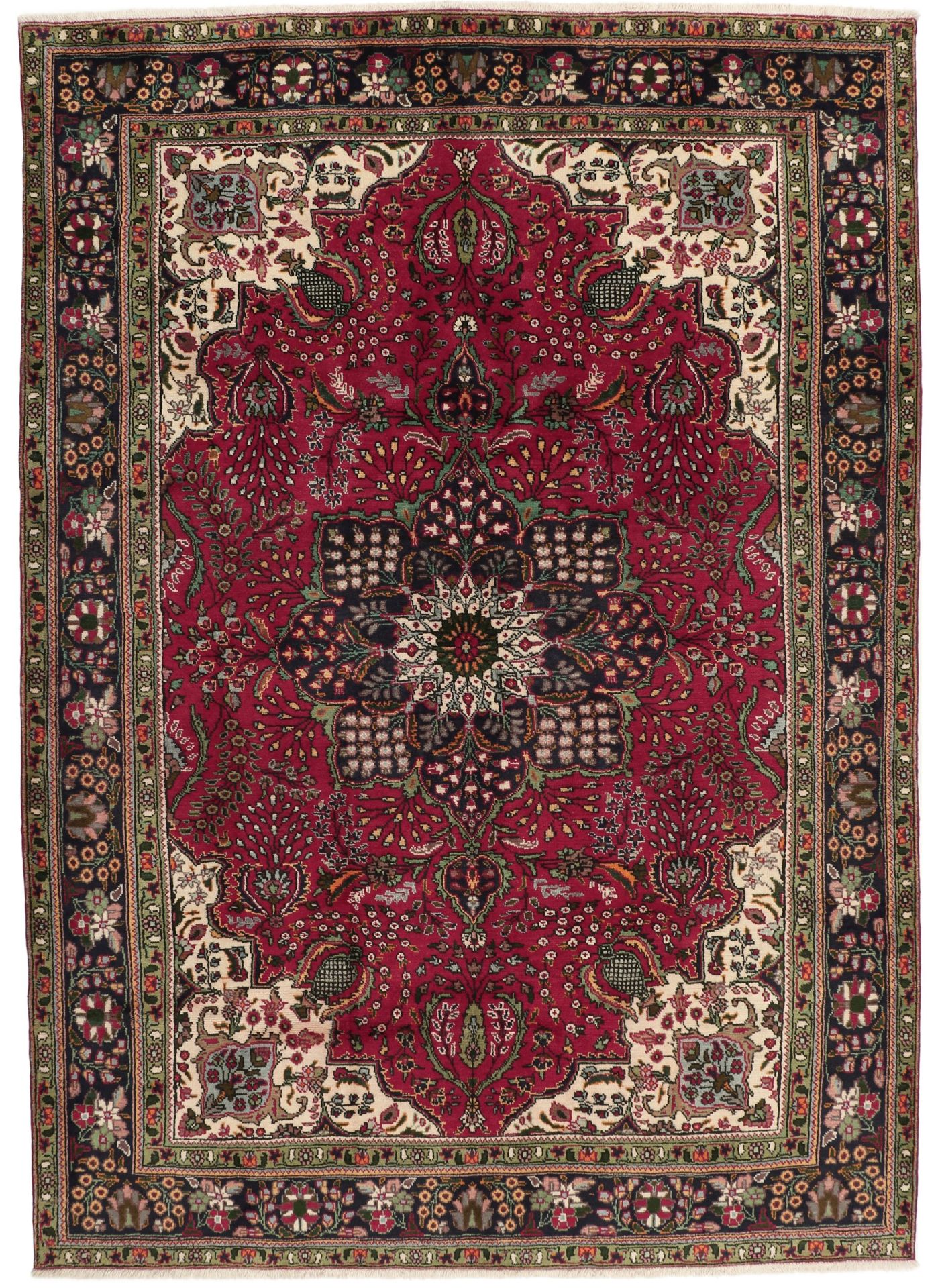 Hand-Knotted Tabriz Persian Rug, 214 × 300 cm