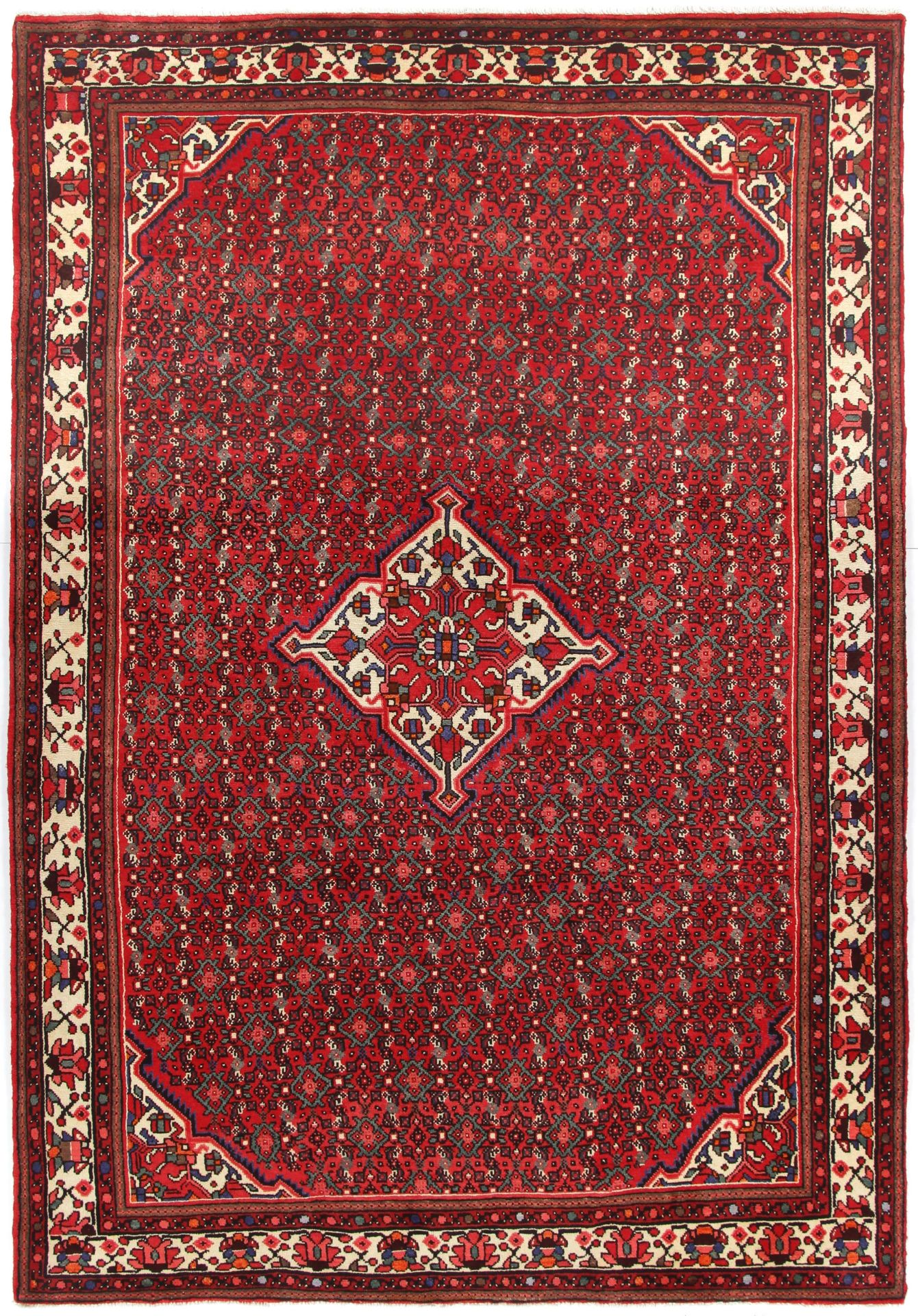 Wool Hamadan Persian Rug 215 × 303 cm, hand-knotted