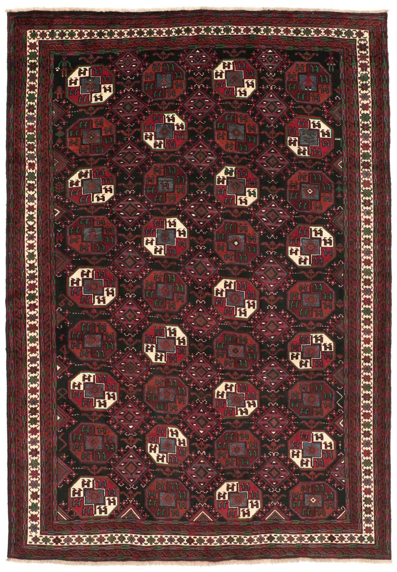 Hand-Knotted Bijar Persian Rug, 200 × 288 cm, Wool