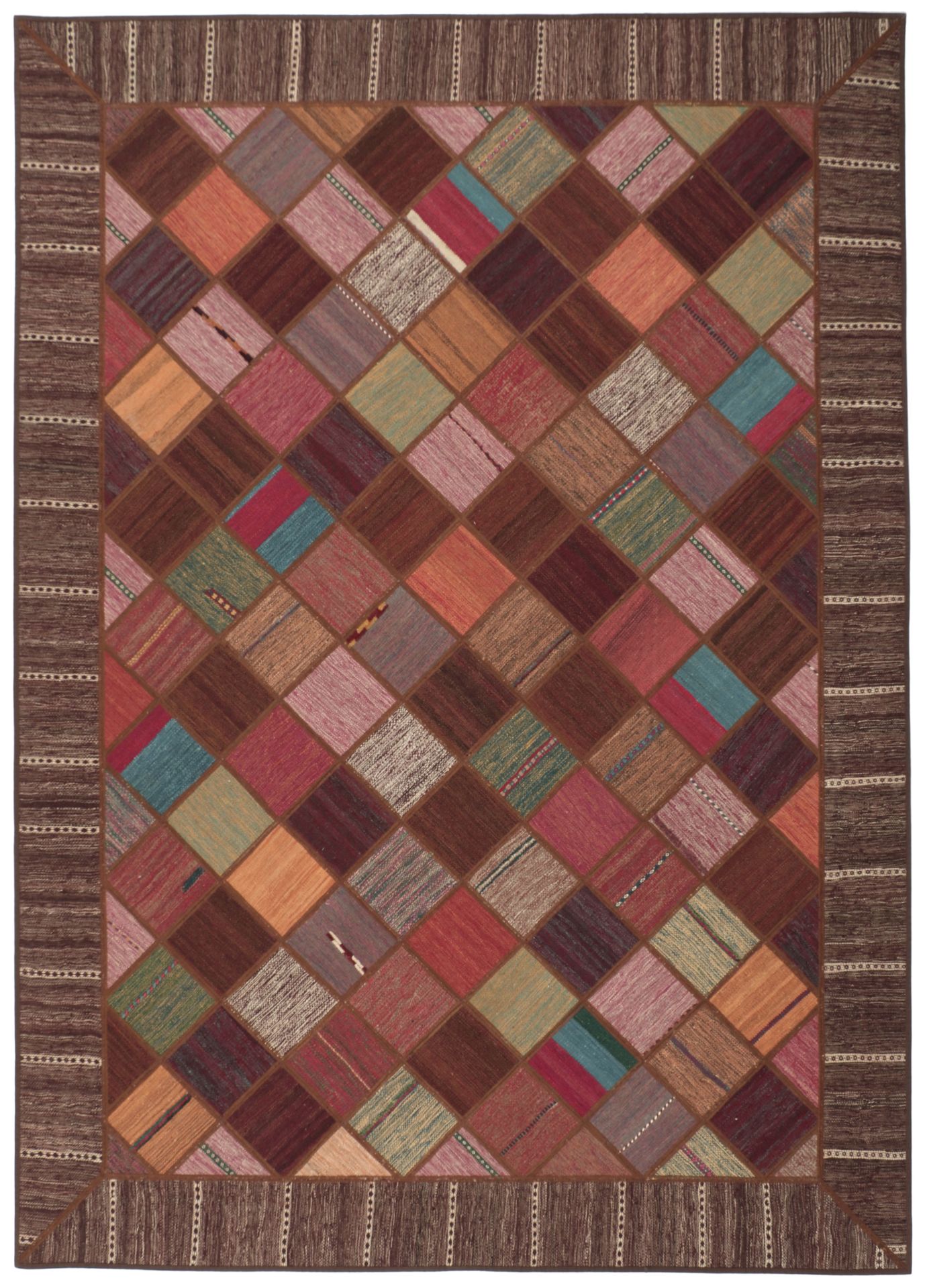 Hand-Woven Kilim Persian Rug, 211 × 296 cm, Wool