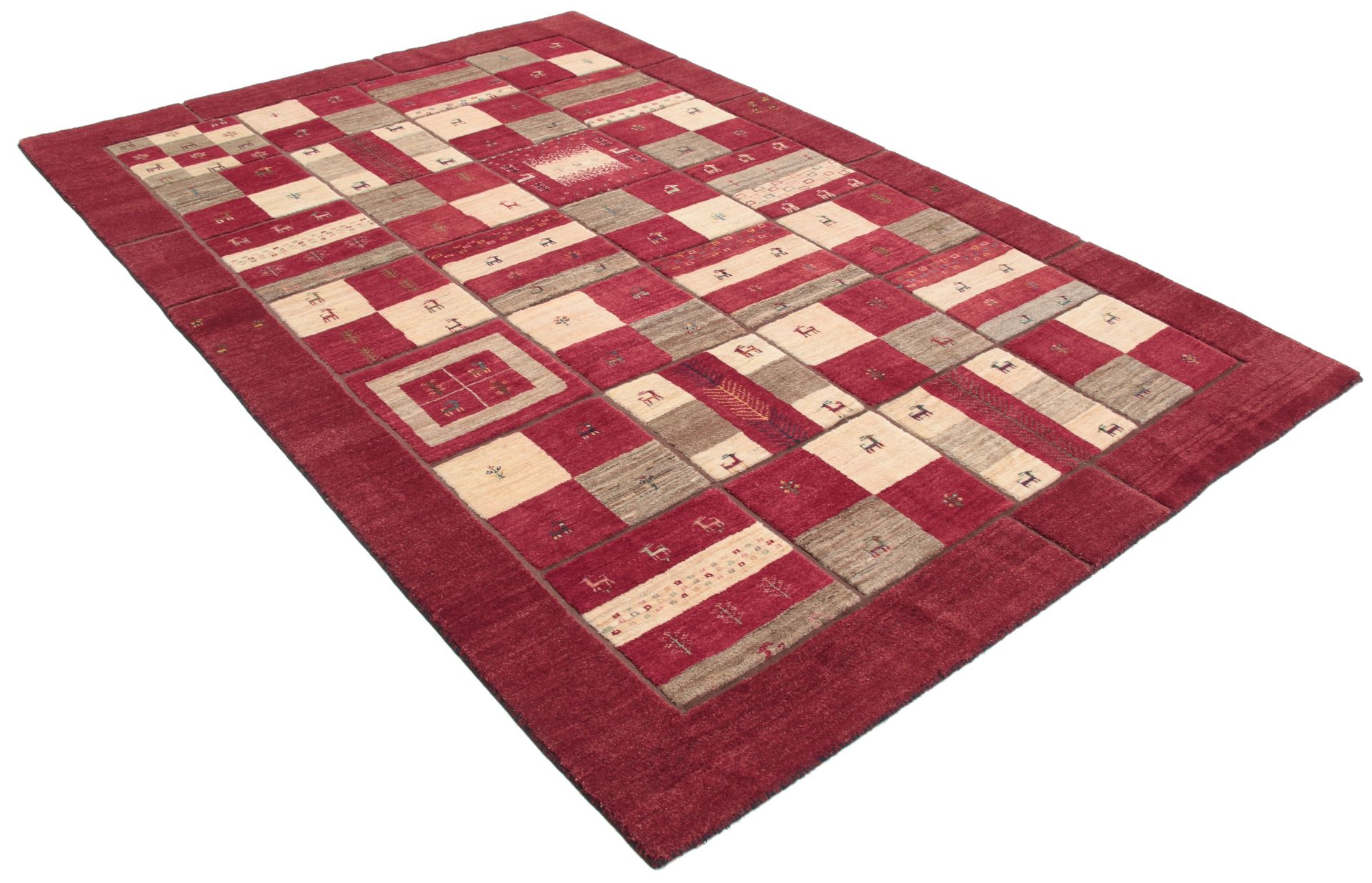 Alternative view of Wool Gabbeh Persian Rug 204 × 305 cm, hand-knotted