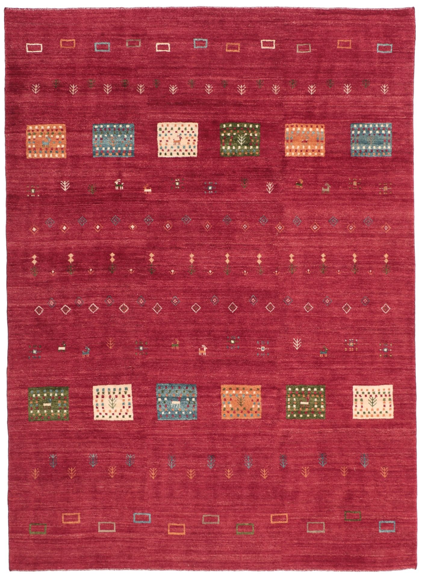 Hand-Knotted Gabbeh Persian Rug, 215 × 297 cm, Wool