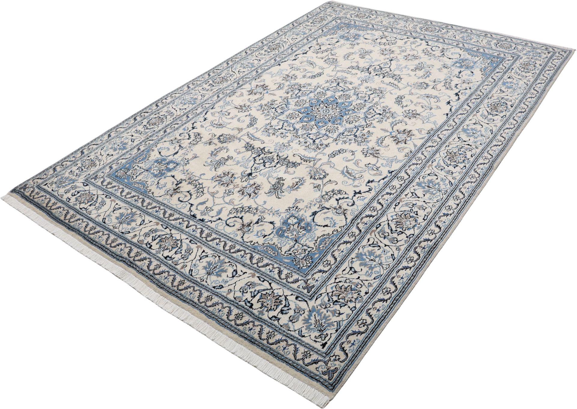 Hand-Knotted Nain Persian Rug, 196 × 299 cm, Wool - Image 3
