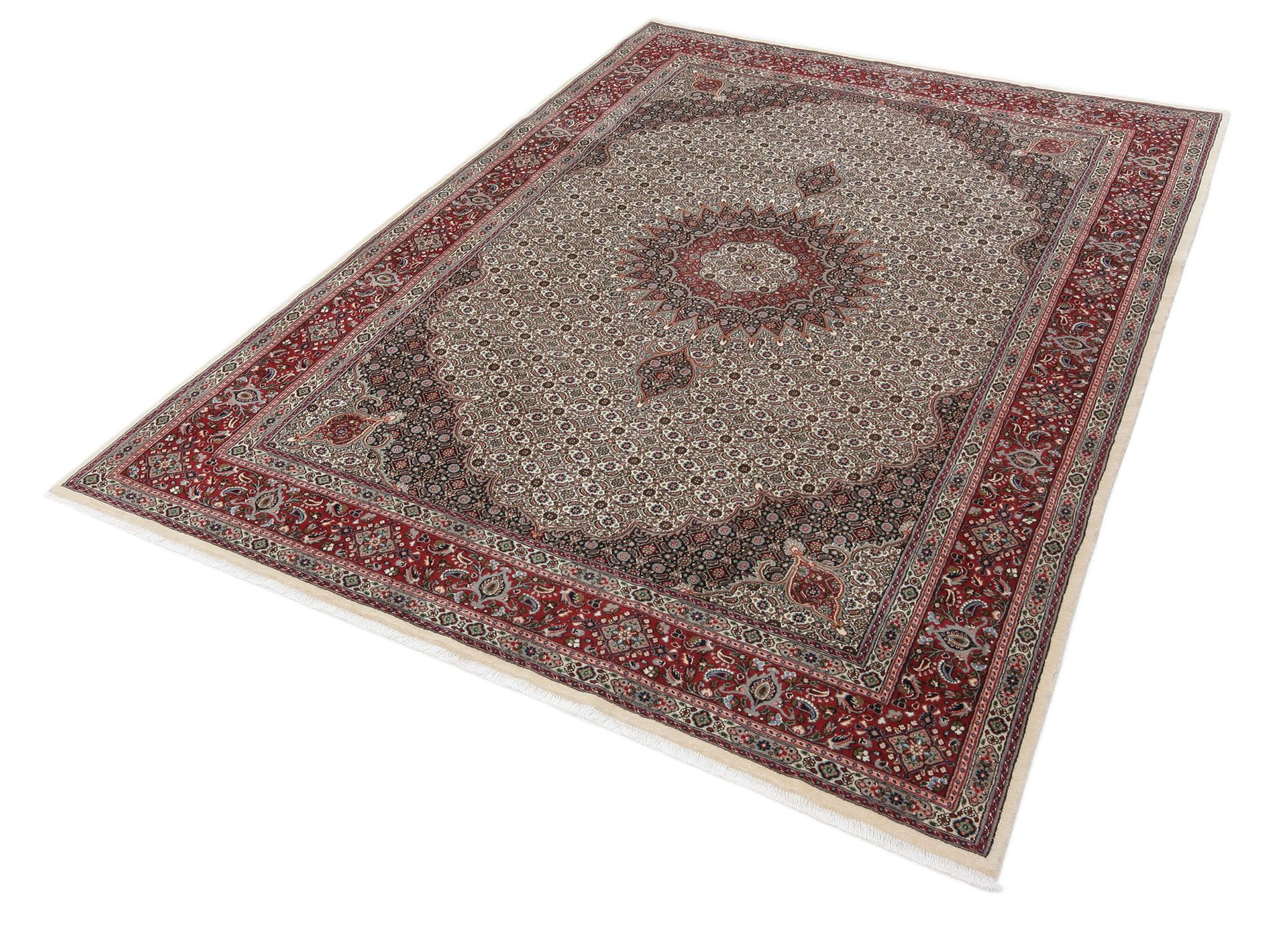 Alternative view of Wool & Silk Moud Persian Rug 200 × 300 cm, hand-knotted