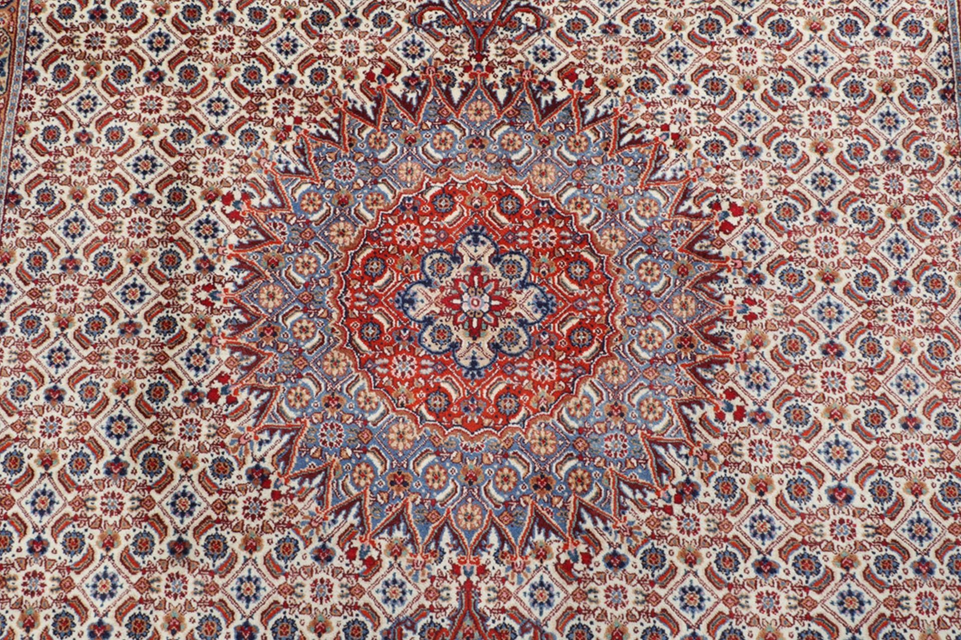 Hand-Knotted Moud Persian Rug, 216 × 306 cm, Wool - Image 3