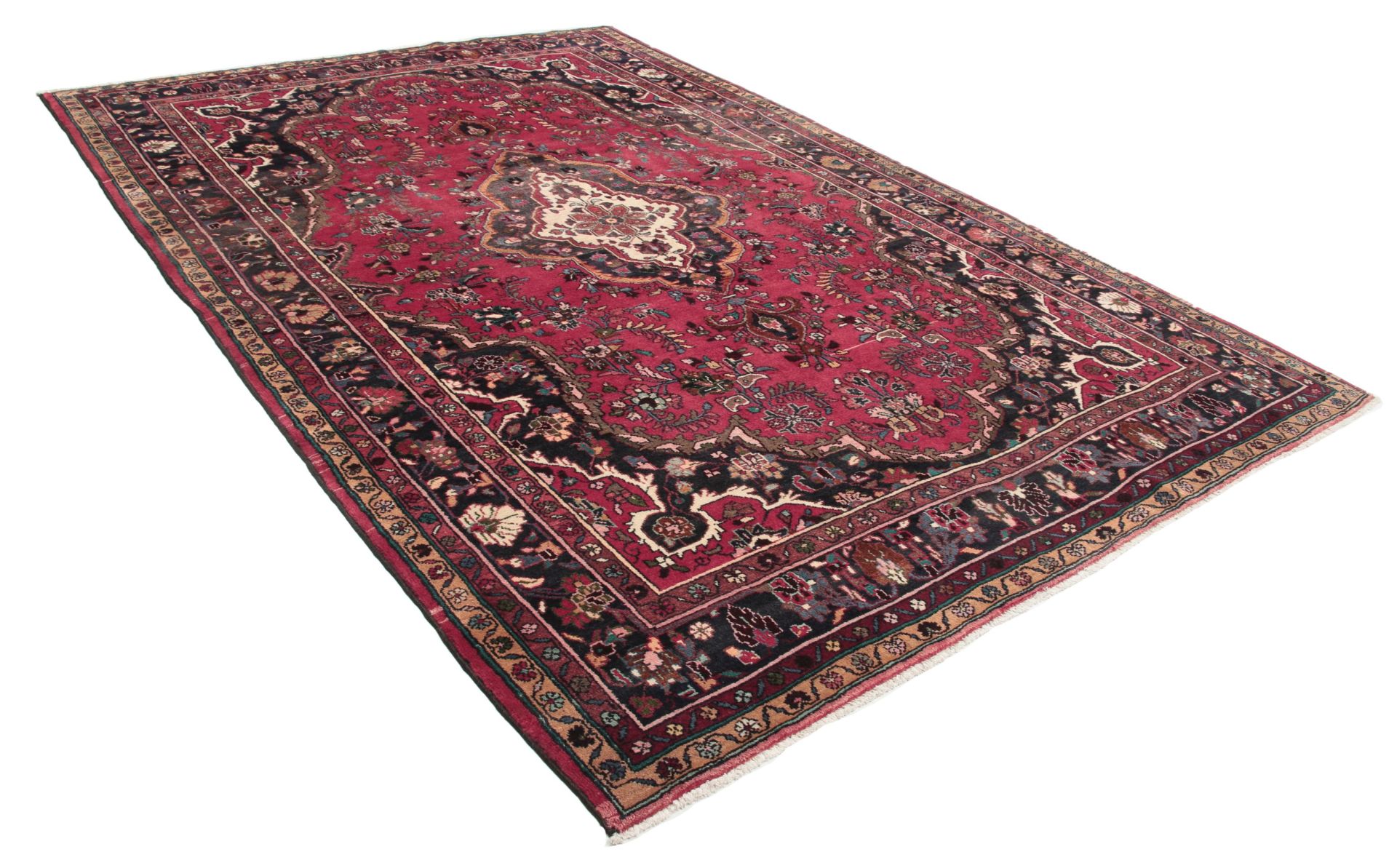 Alternative view of Hamadan Persian Rug 209 × 313 cm in Wool, hand-knotted