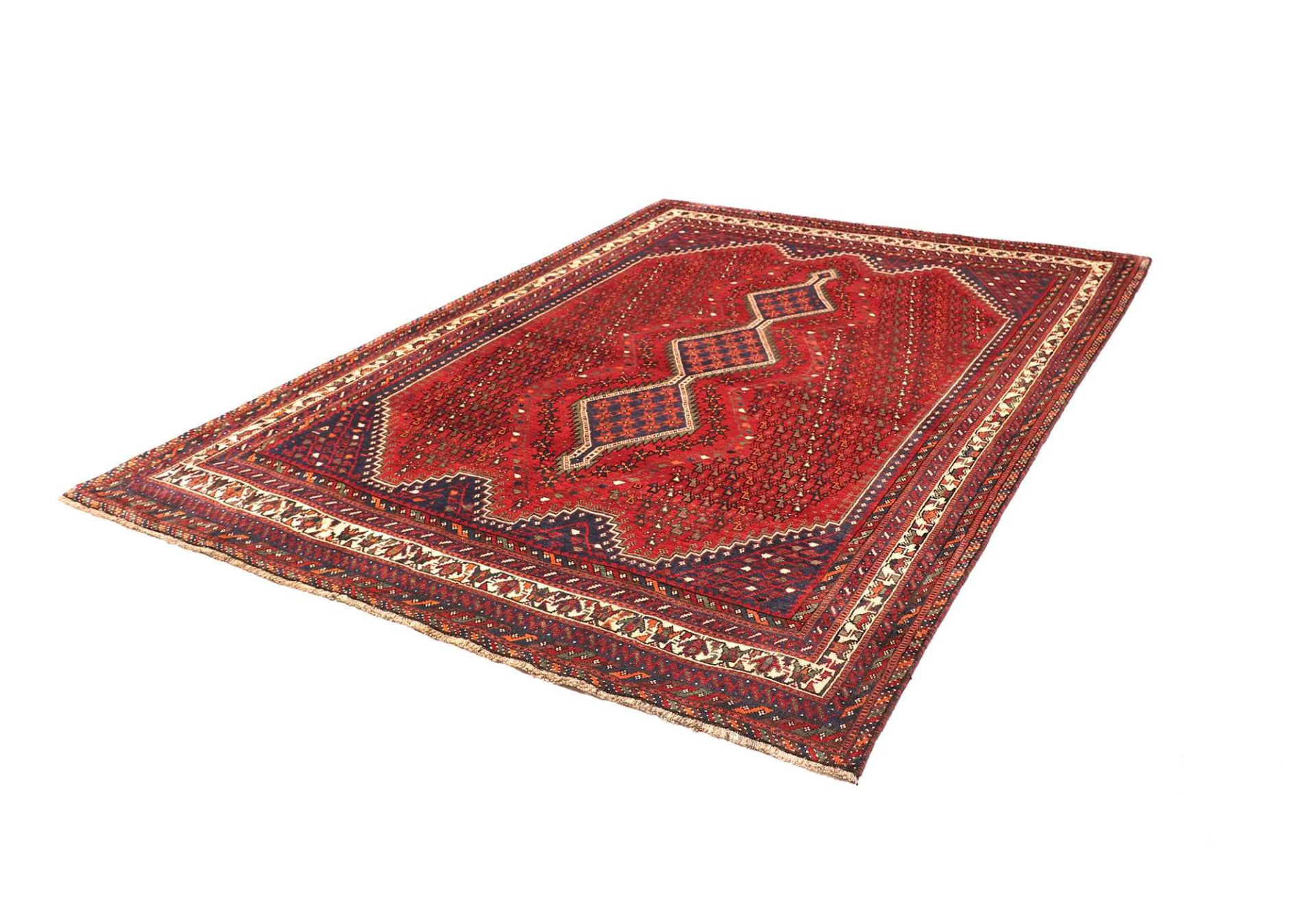 Alternative view of Hand-Knotted Shiraz Persian Rug, 209 × 284 cm, Wool