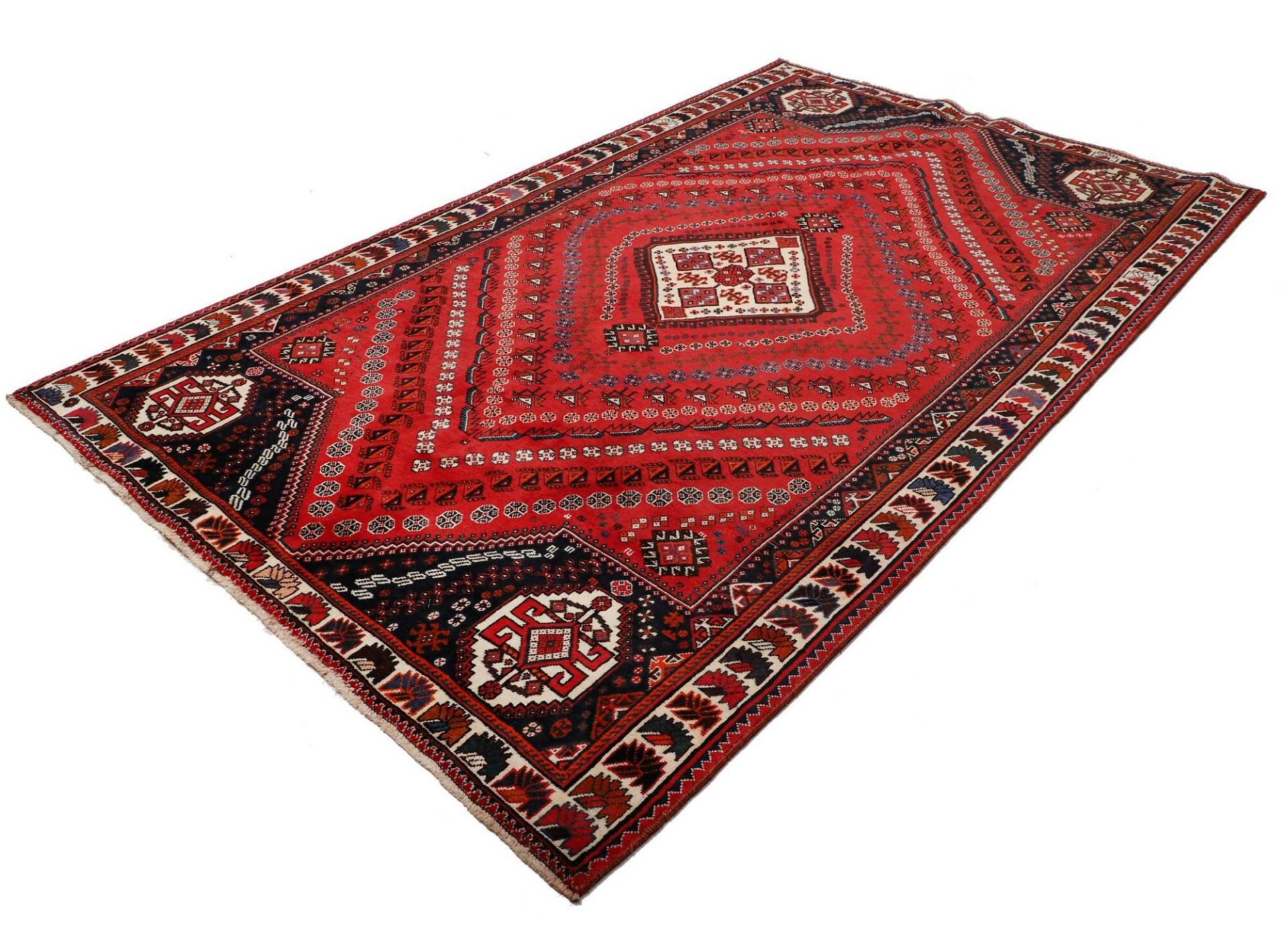 Alternative view of Hand-Knotted Shiraz Persian Rug, 178 × 279 cm, Wool