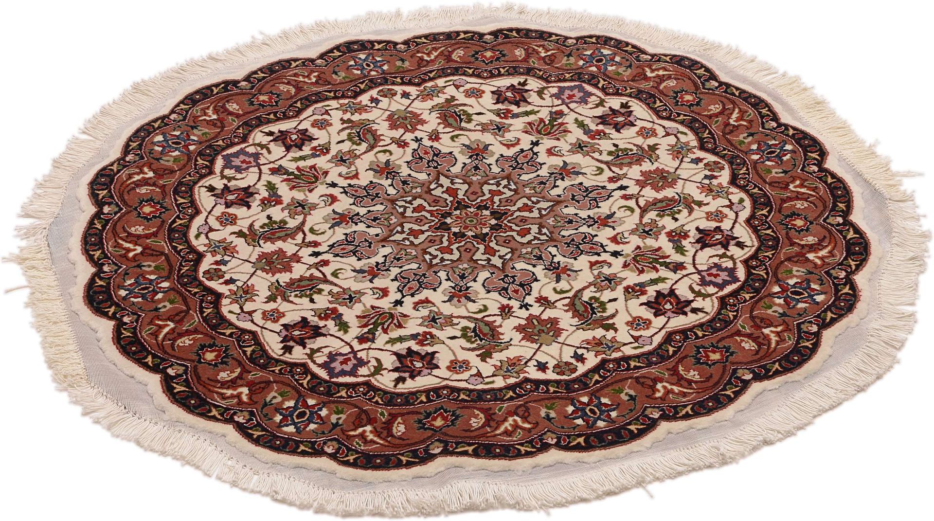 Alternative view of Wool Tabriz Persian Rug 105 × 105 cm, hand-knotted