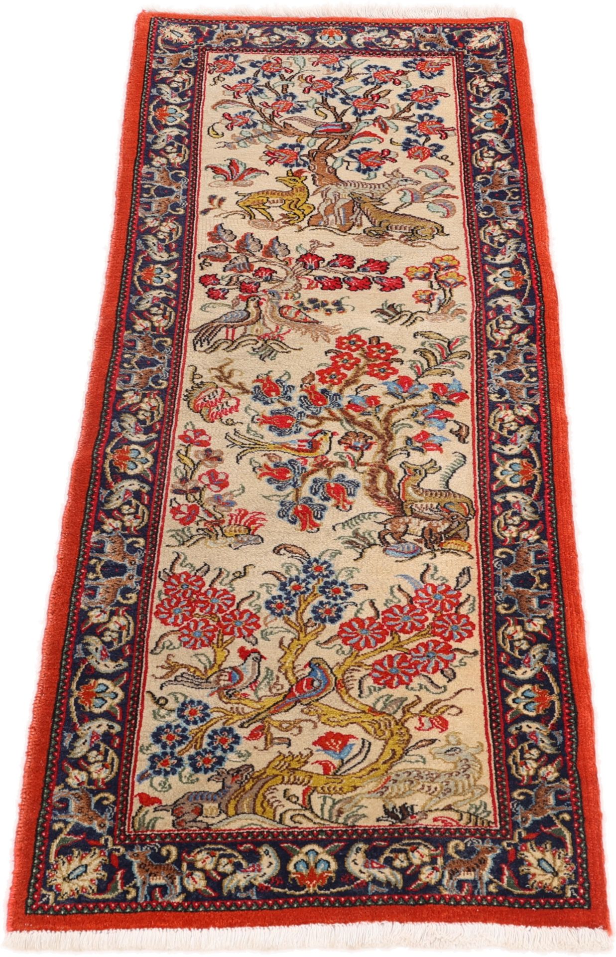 Alternative view of Qom Persian Rug 55 × 155 cm in Wool, hand-knotted