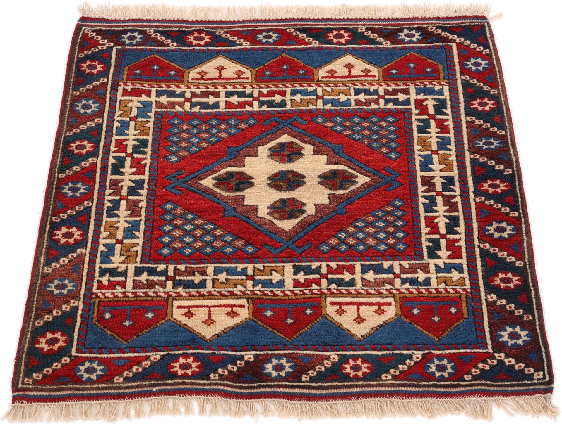 Alternative view of Hand-Knotted Persian Rug, 91 × 96 cm, Wool