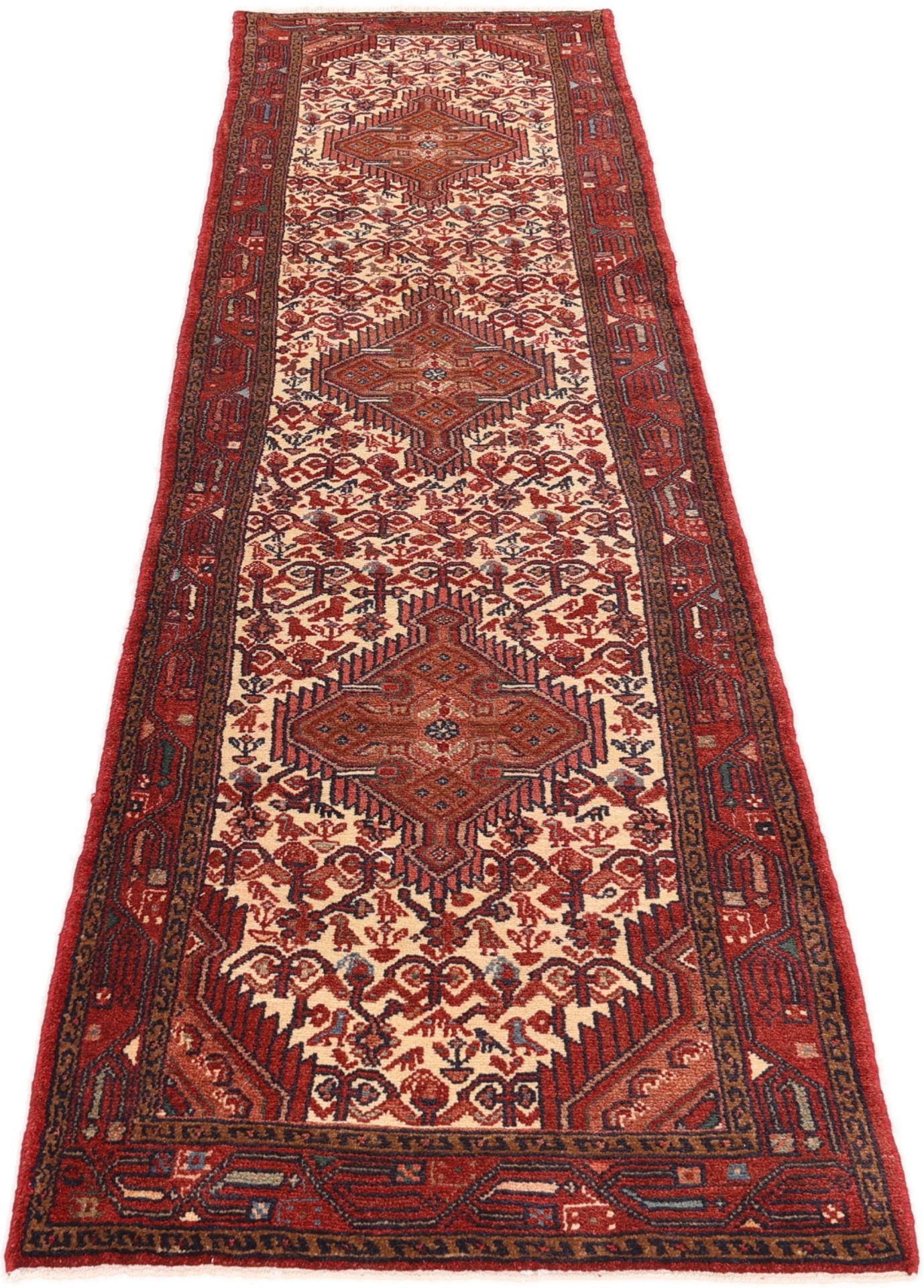 Alternative view of Hand-Knotted Hamadan Persian Rug, 80 × 280 cm, Wool