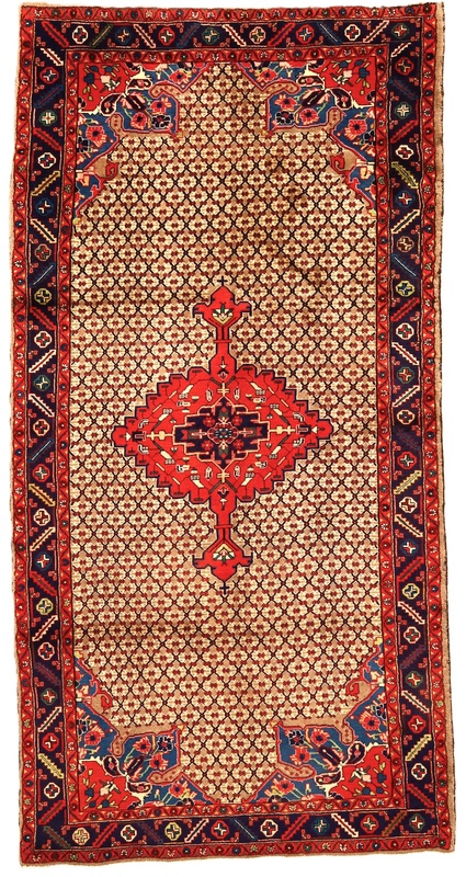 Hand-Knotted Persian Rug, 350 × 160 cm, Wool