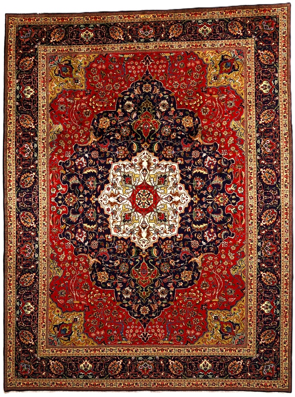 Hand-Knotted Tabriz Persian Rug, 390 × 295 cm, Wool