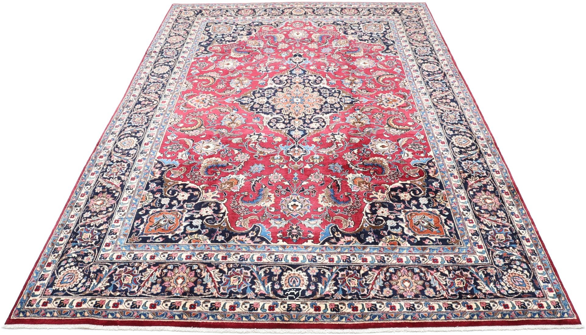 Alternative view of Mashhad Persian Rug 245 × 350 cm in Wool, hand-knotted