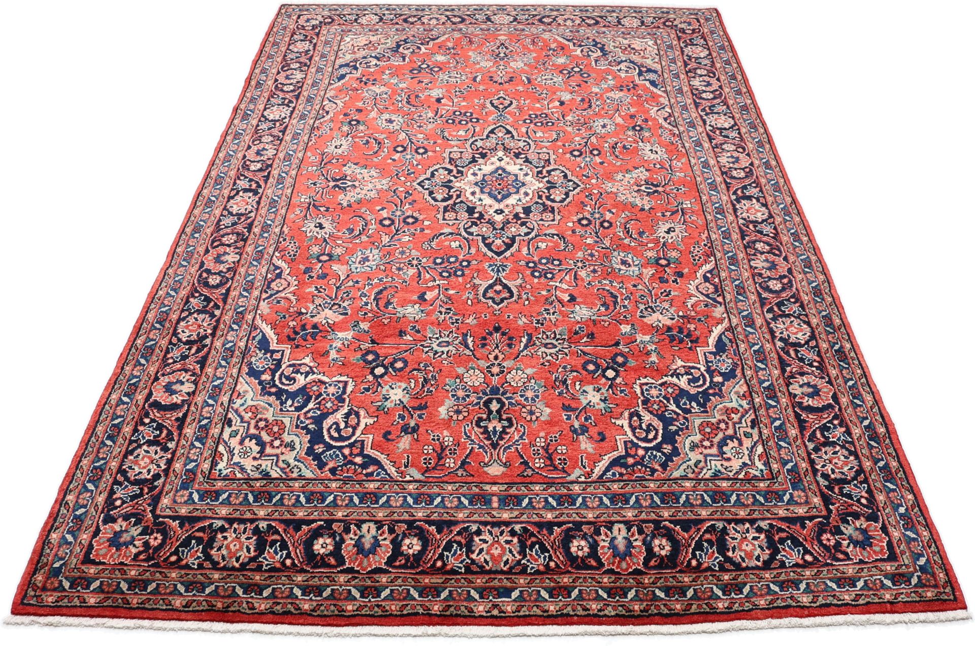 Alternative view of Hamadan Persian Rug 225 × 347 cm in Wool, hand-knotted