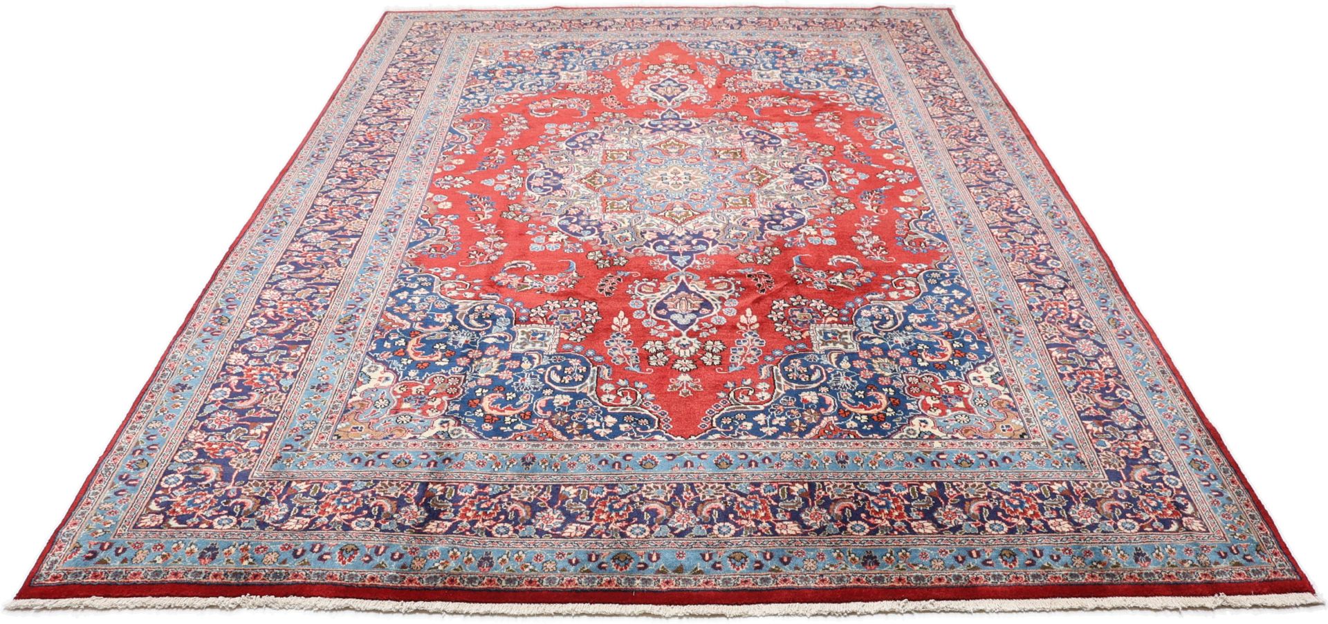 Alternative view of Mashhad Persian Rug 246 × 347 cm in Wool, hand-knotted